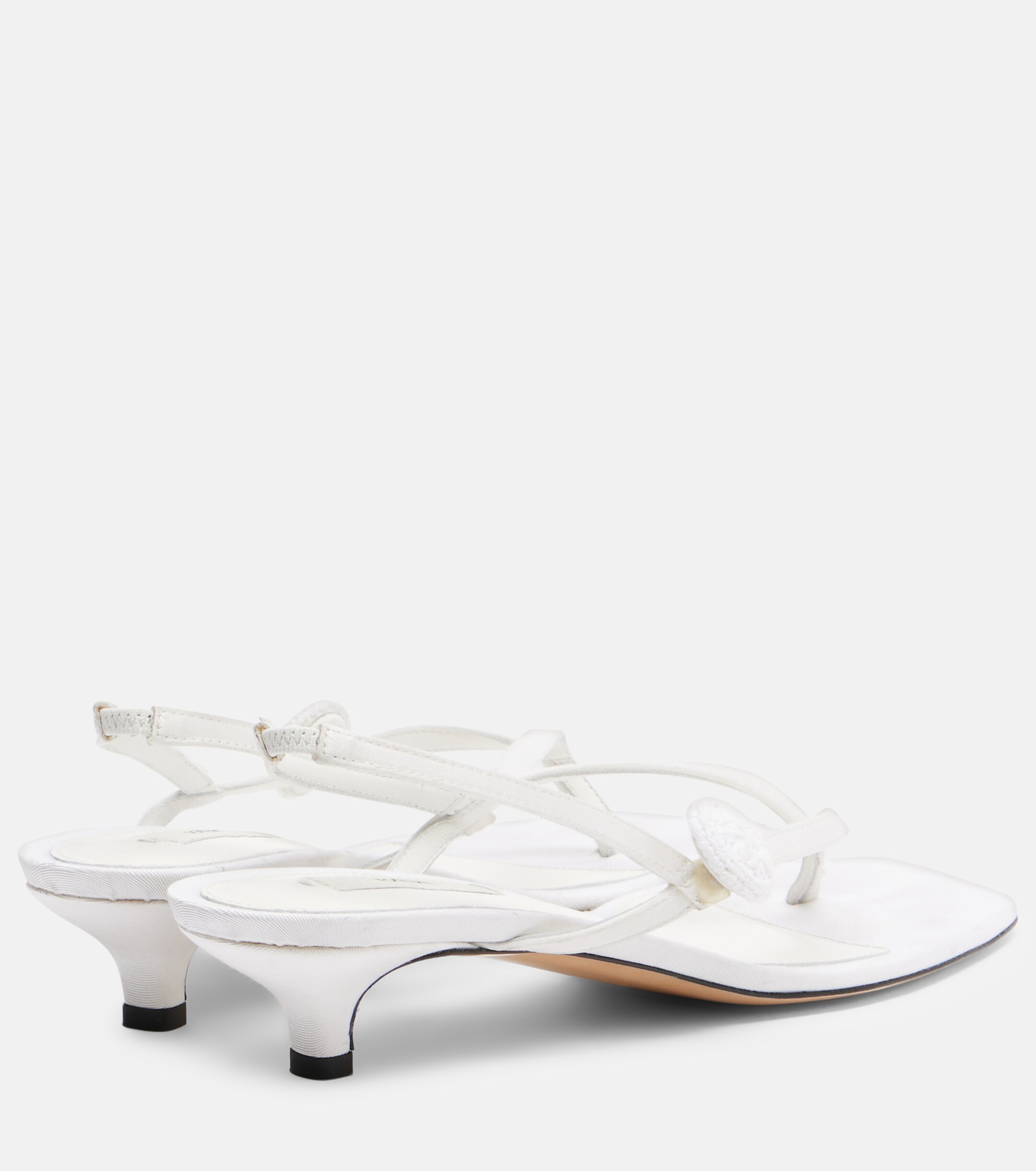 TOTEME Toteme Floral-appliqué satin slingback sandals