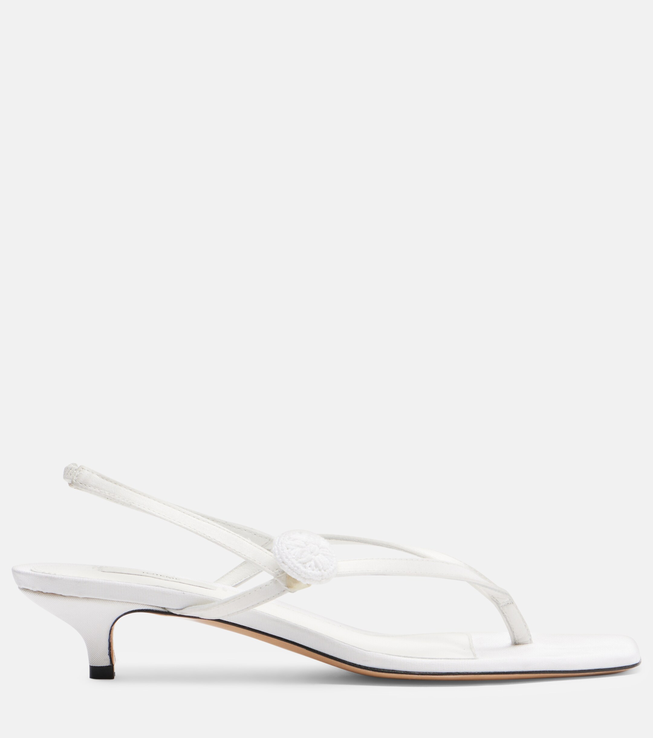 TOTEME Toteme Floral-appliqué satin slingback sandals
