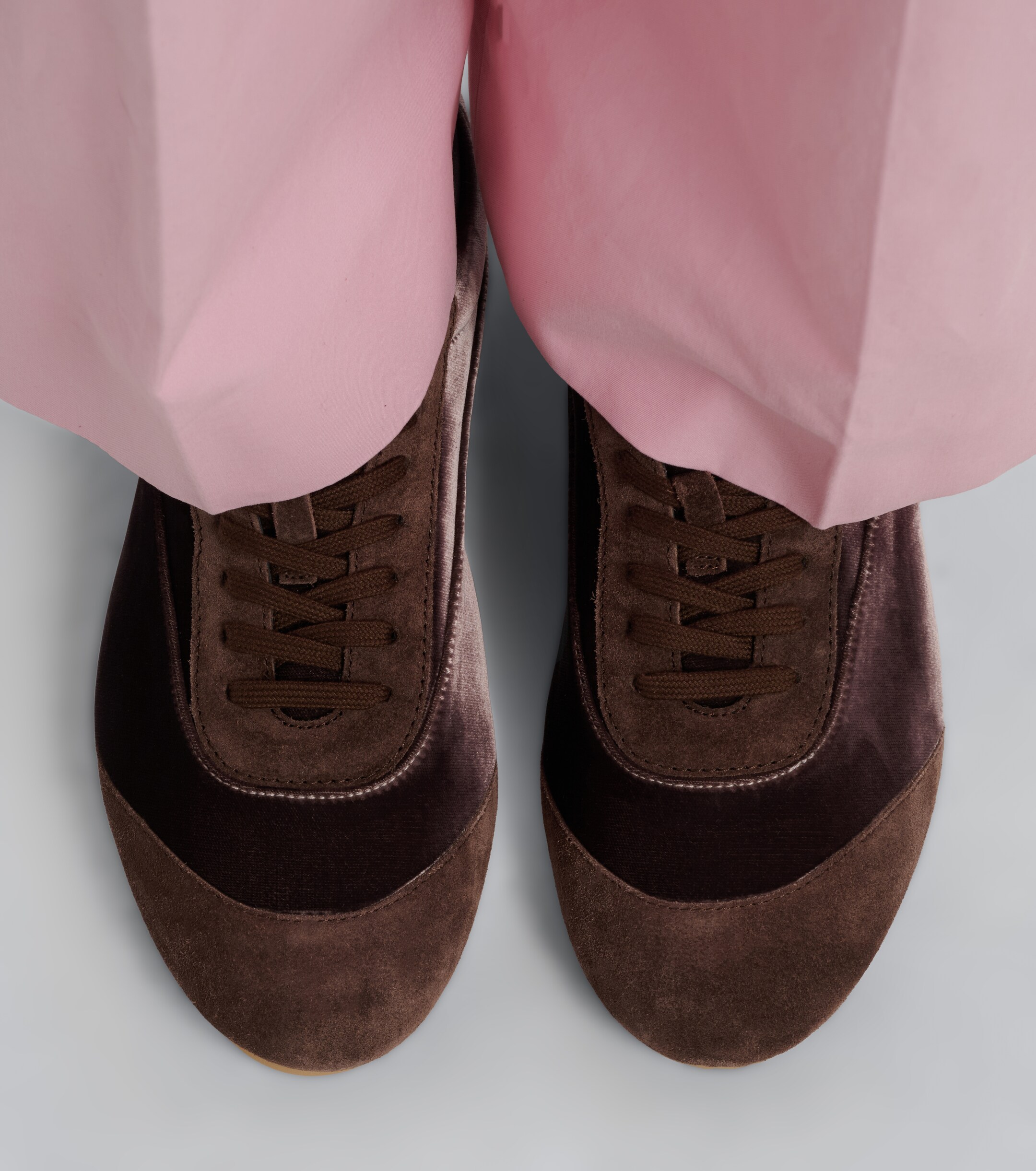 Jil Sander Jil Sander Etage suede-trimmed velvet sneakers
