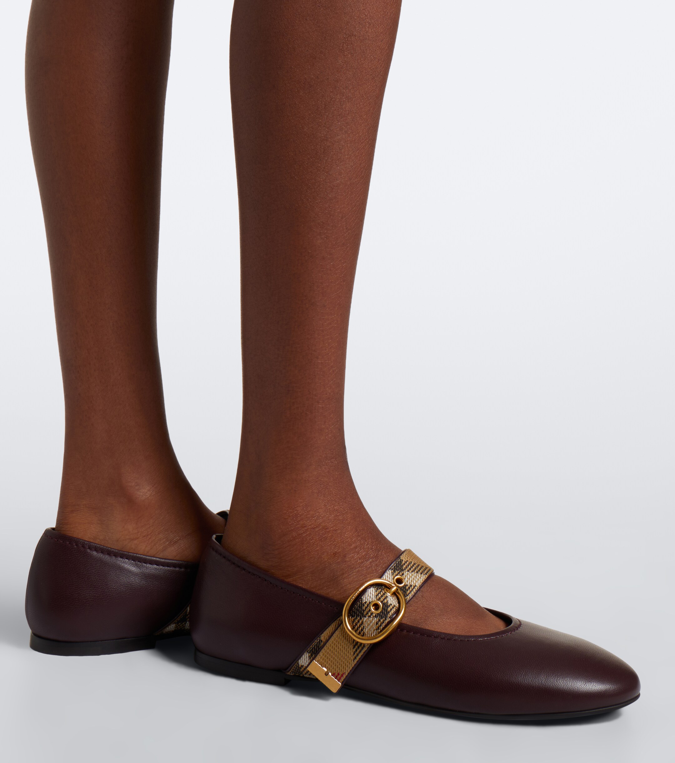 Burberry Burberry Burberry Check leather Mary Jane flats