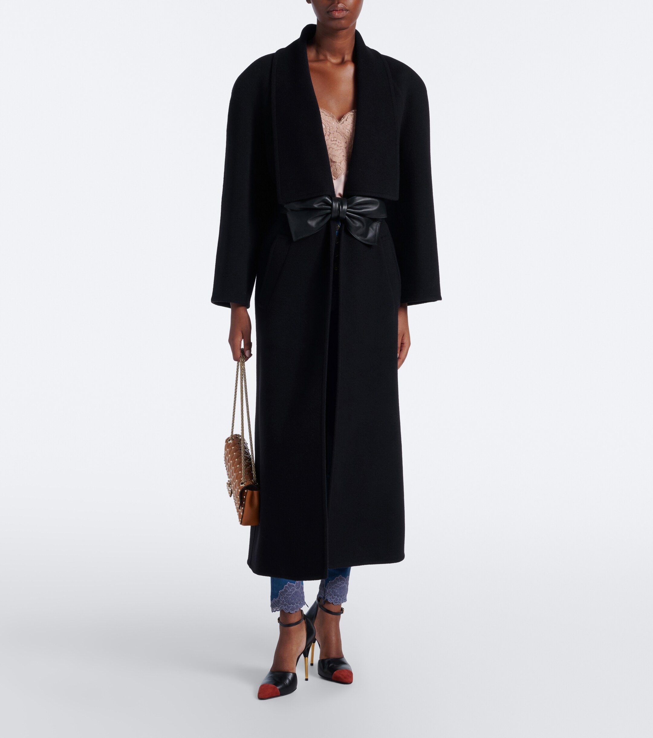 Valentino Garavani Valentino Garavani Bow-detail wool and cashmere coat