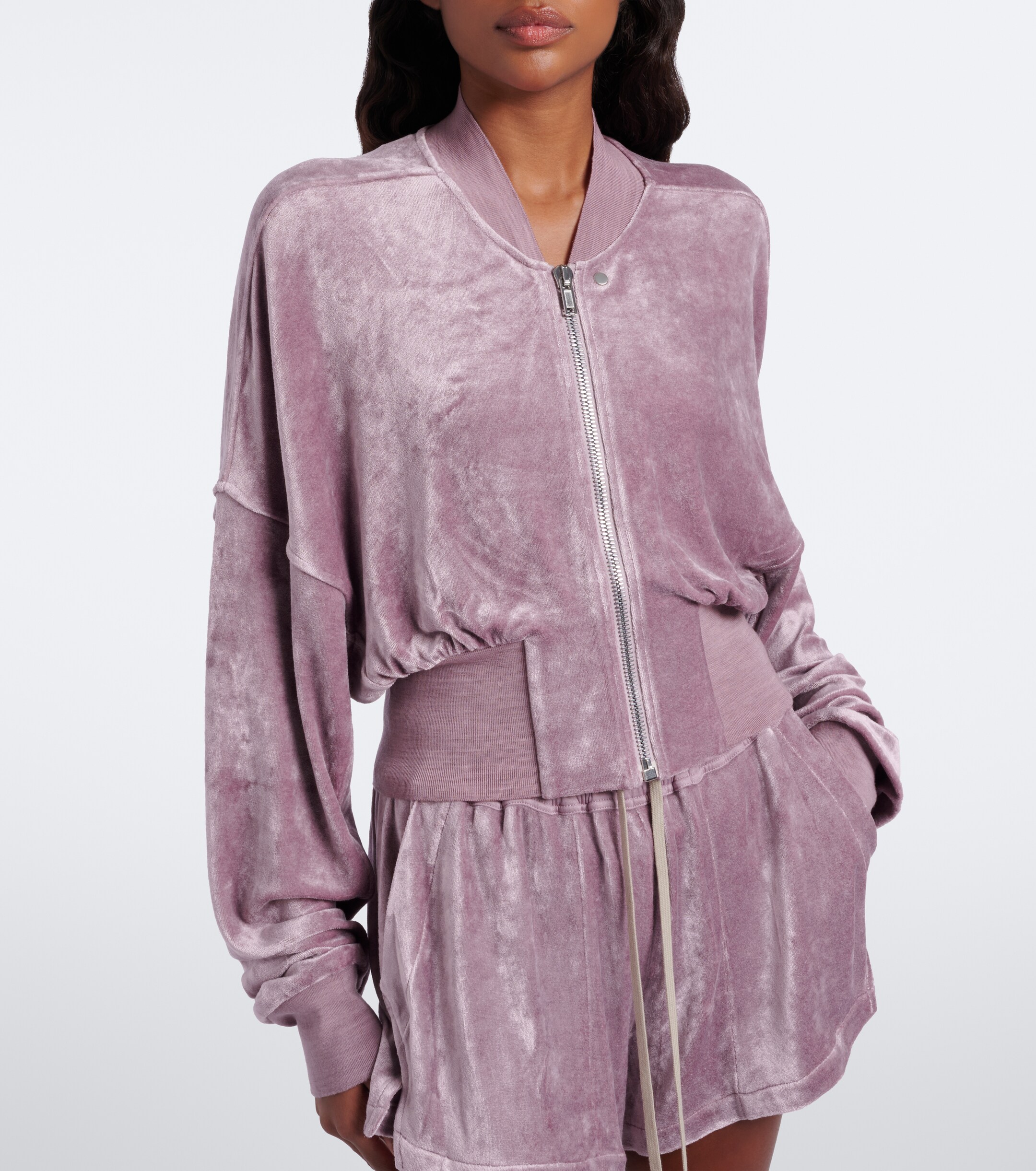 Rick Owens Rick Owens Flight velvet jersey bomber jacket