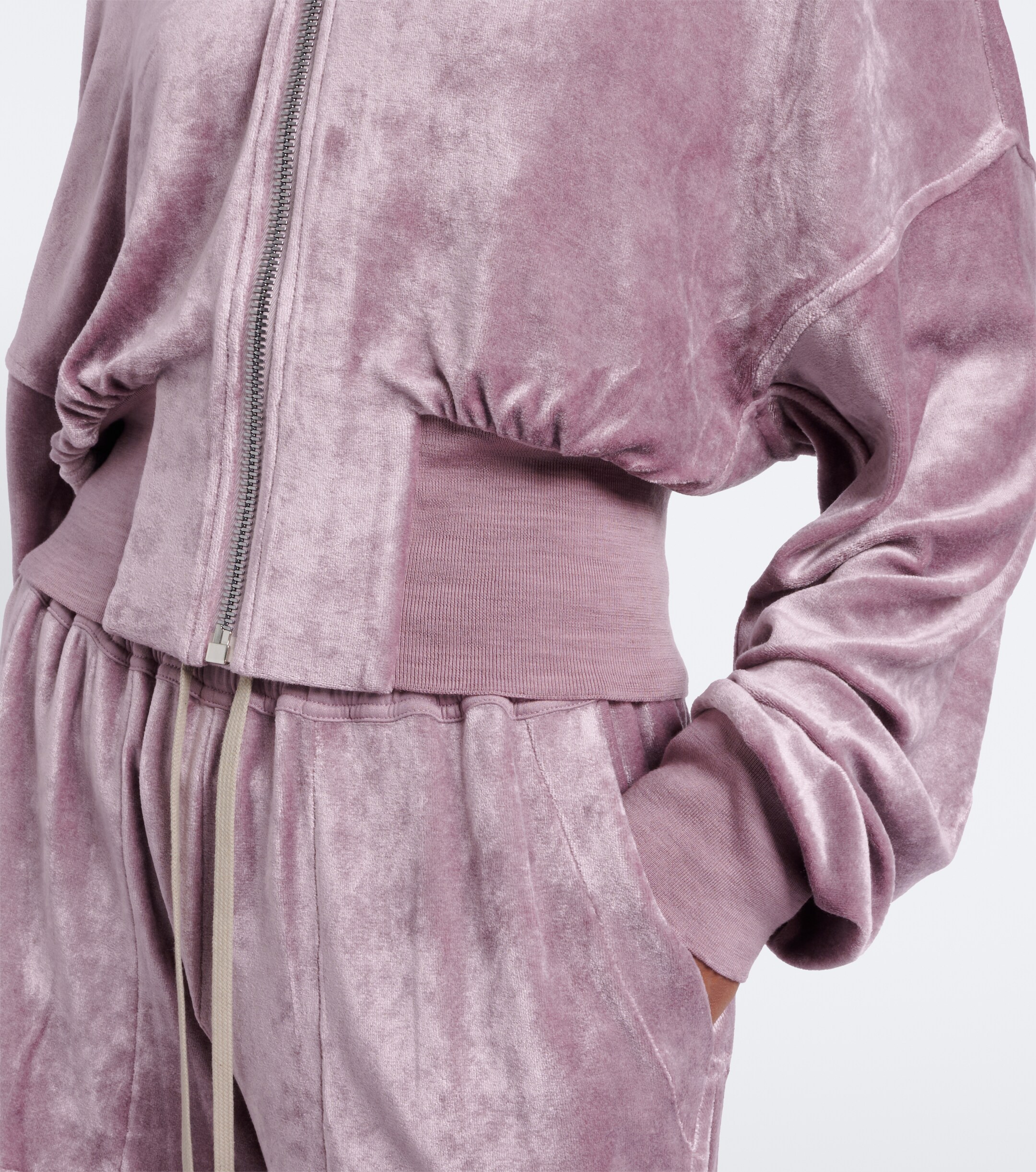 Rick Owens Rick Owens Flight velvet jersey bomber jacket
