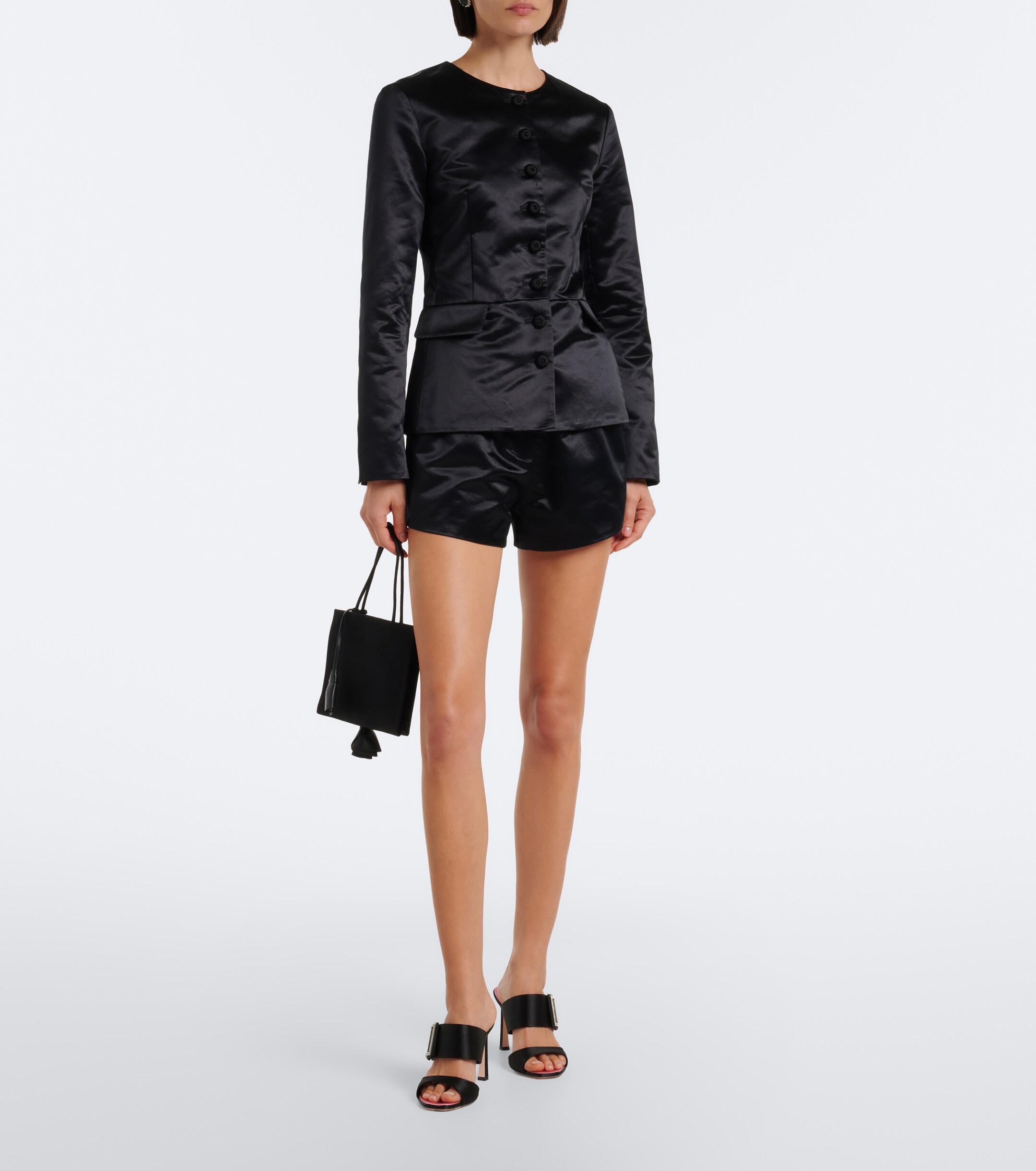 POSSE Posse Verity cotton and silk satin shorts