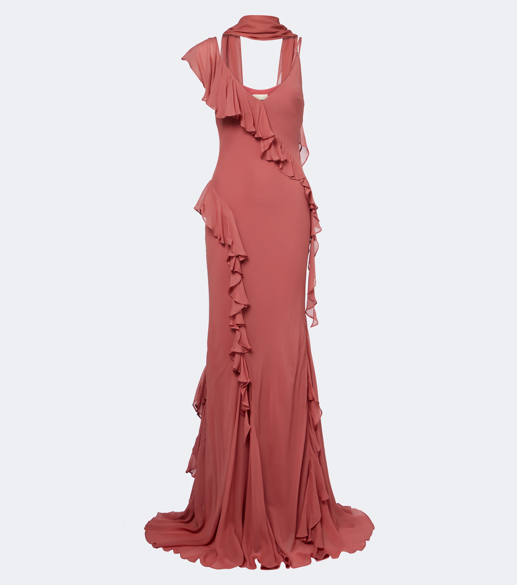 DE LA VALI De La Vali Mayara ruffled scarf-detail georgette gown