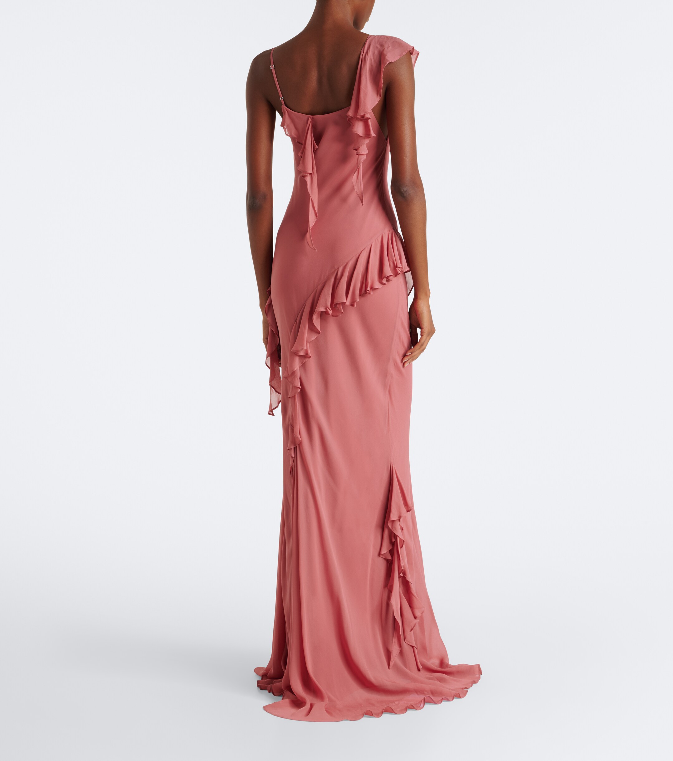 DE LA VALI De La Vali Mayara ruffled scarf-detail georgette gown