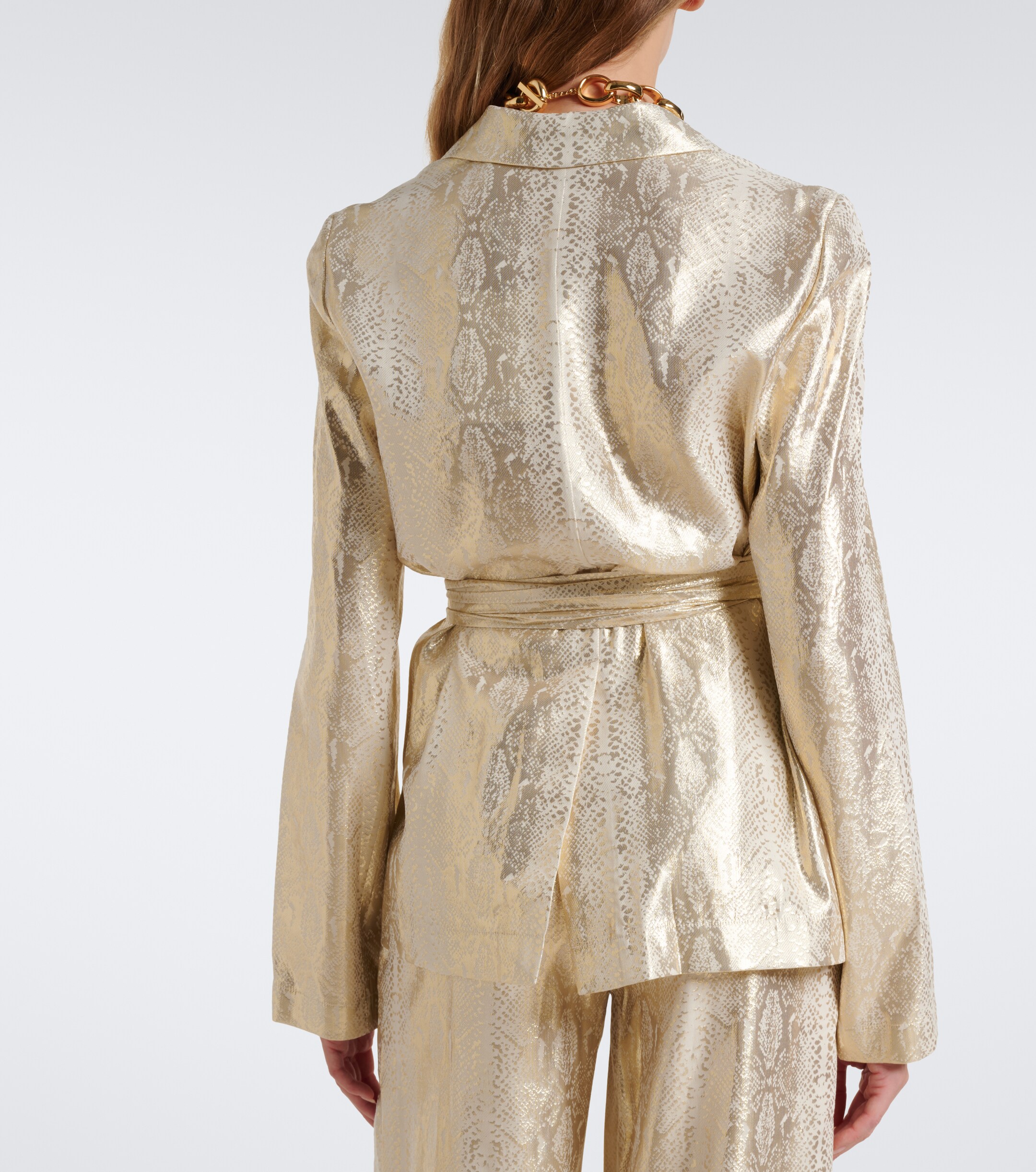 JOSEPH Joseph Ashner snake-print silk-blend lamé blazer