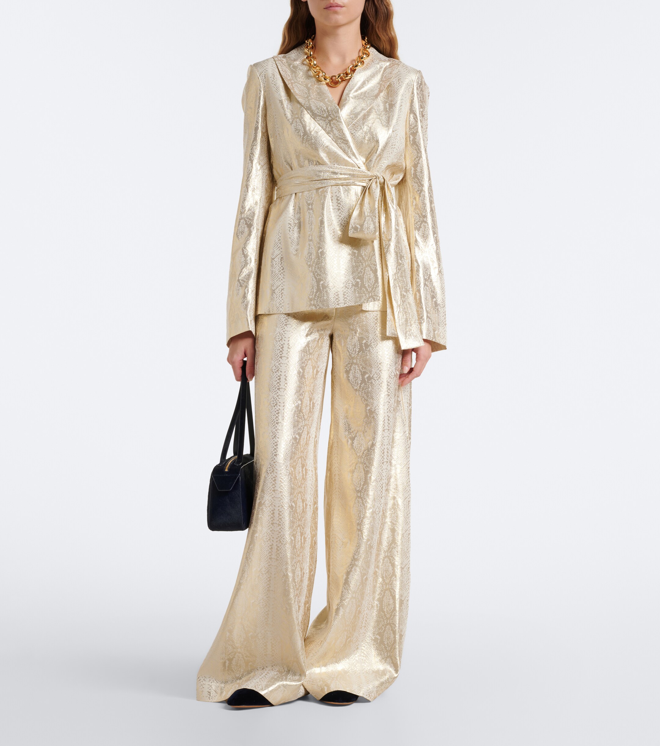 JOSEPH Joseph Ashner snake-print silk-blend lamé blazer