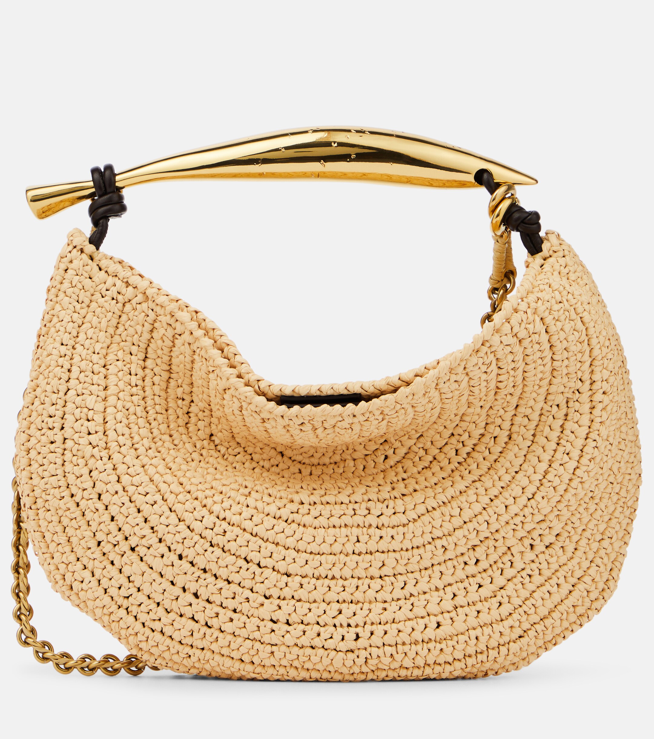 Bottega Veneta Sardine Chain raffia-effect tote bag