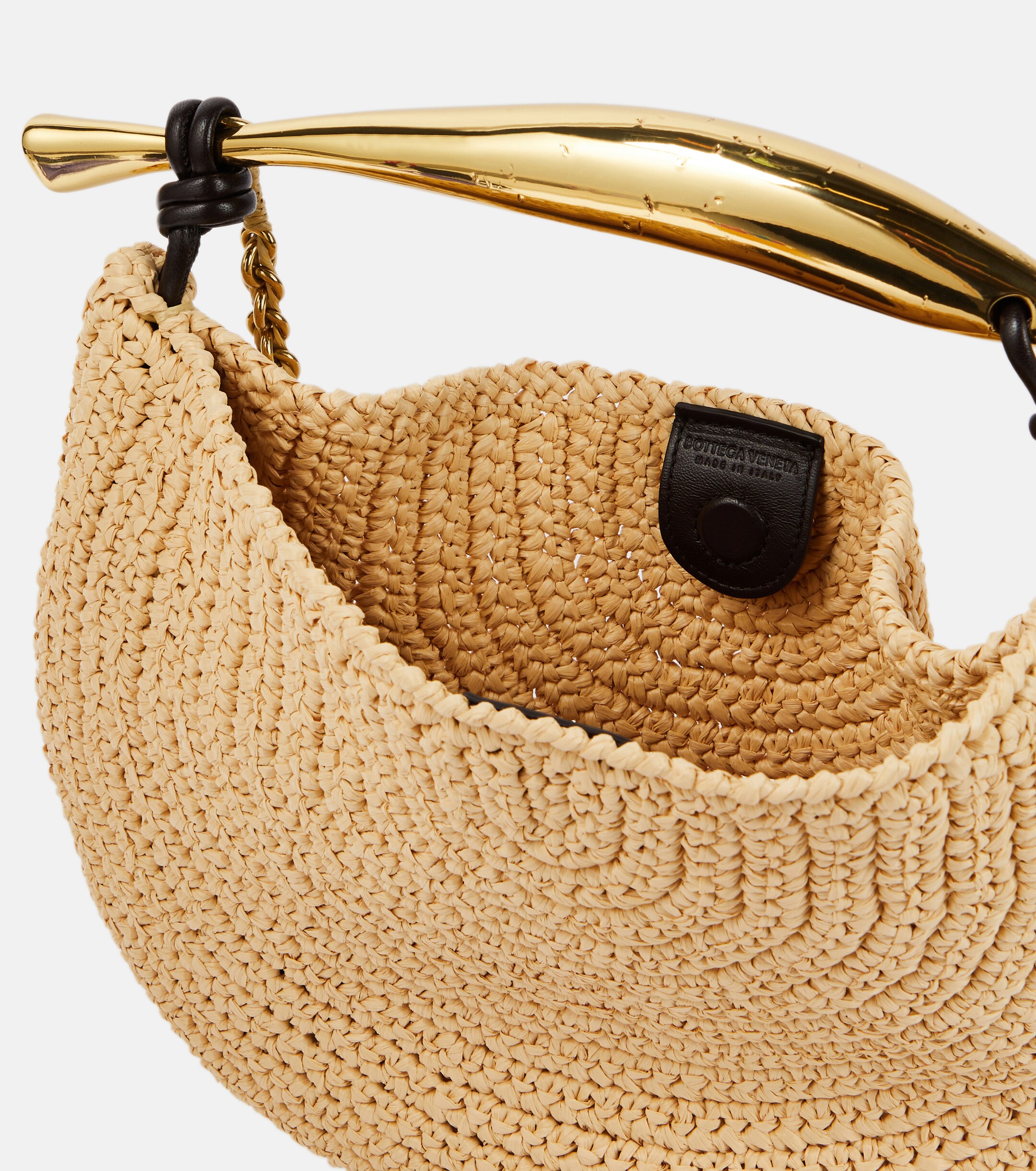 Bottega Veneta Sardine Chain raffia-effect tote bag