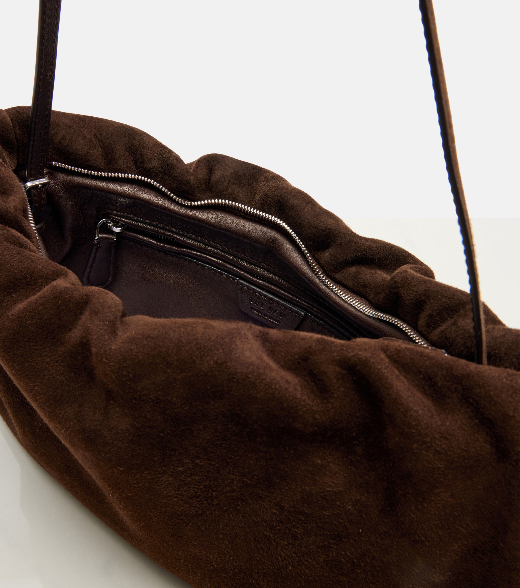 The Row Bourse Medium suede shoulder bag