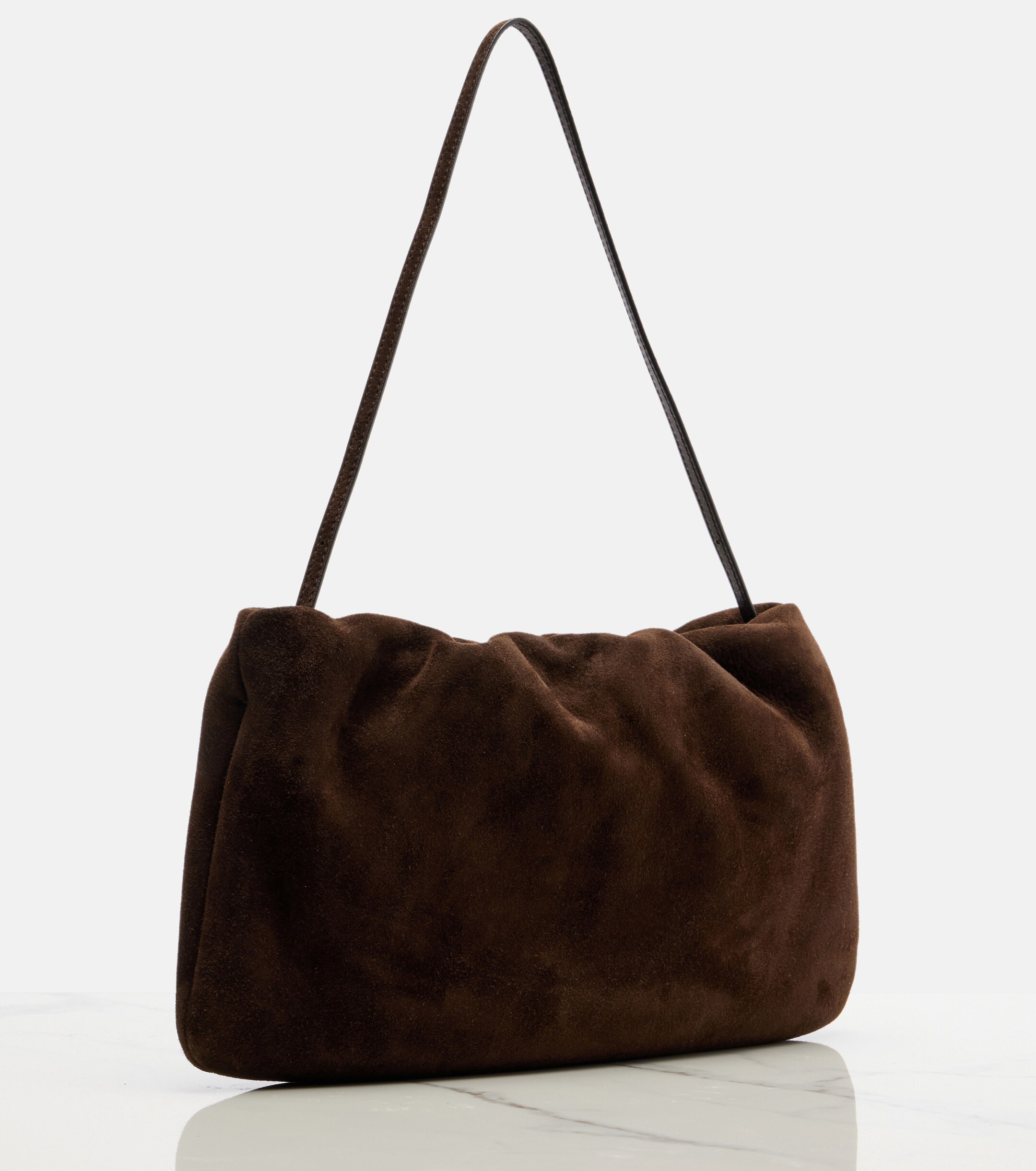 The Row Bourse Medium suede shoulder bag