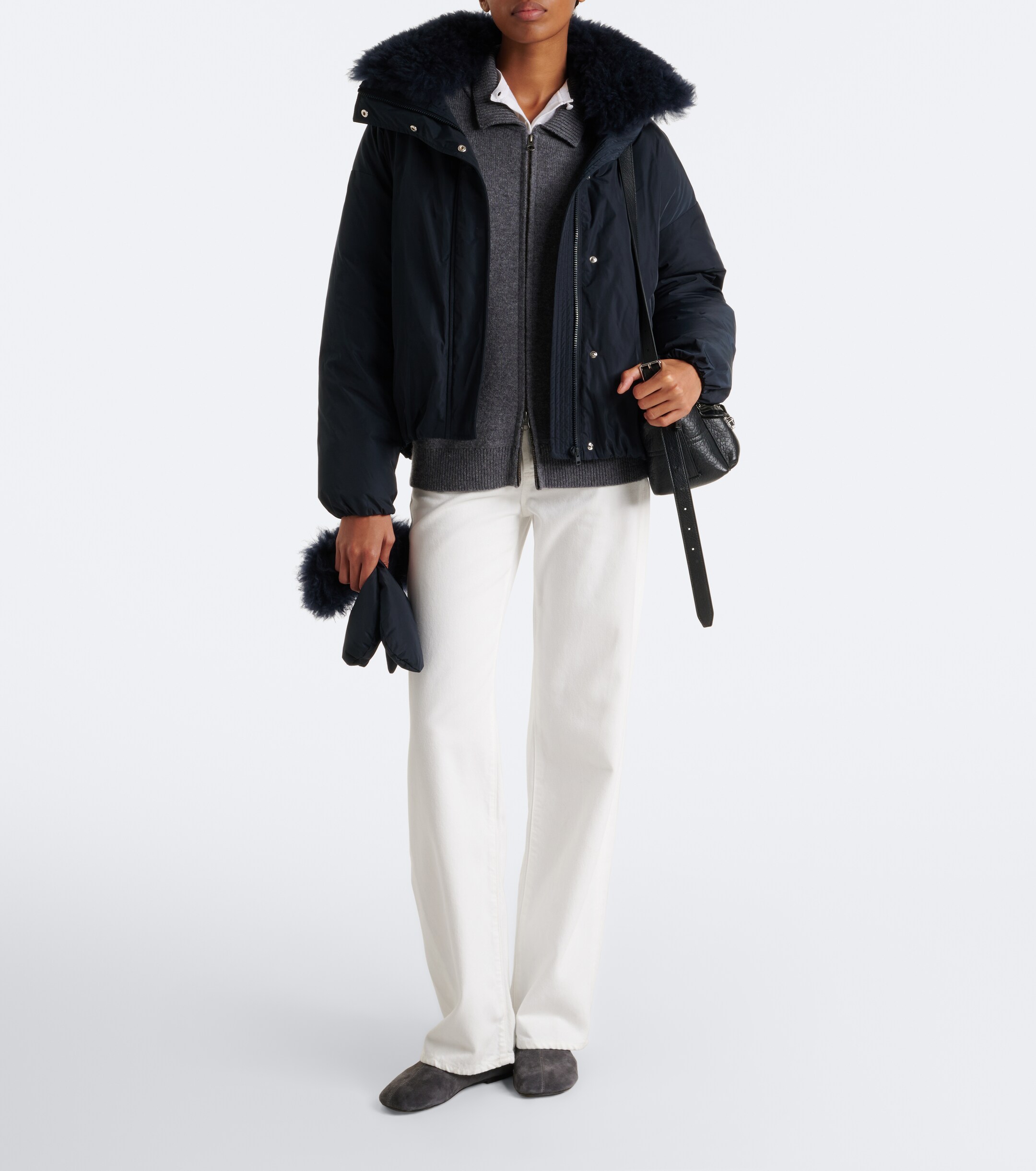 Yves Salomon Yves Salomon Wool-trimmed down jacket