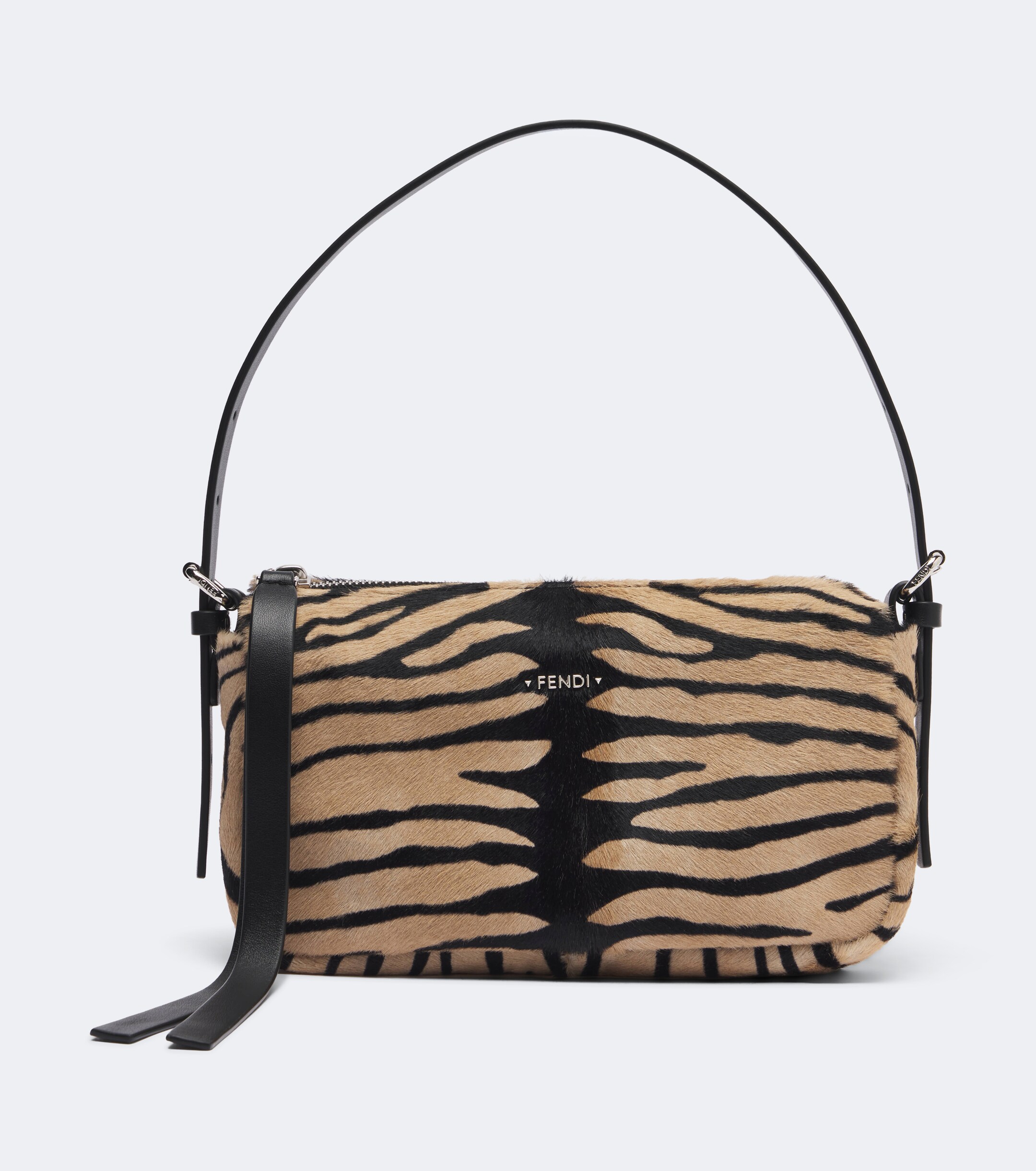 Fendi Leather-trimmed calf hair shoulder bag