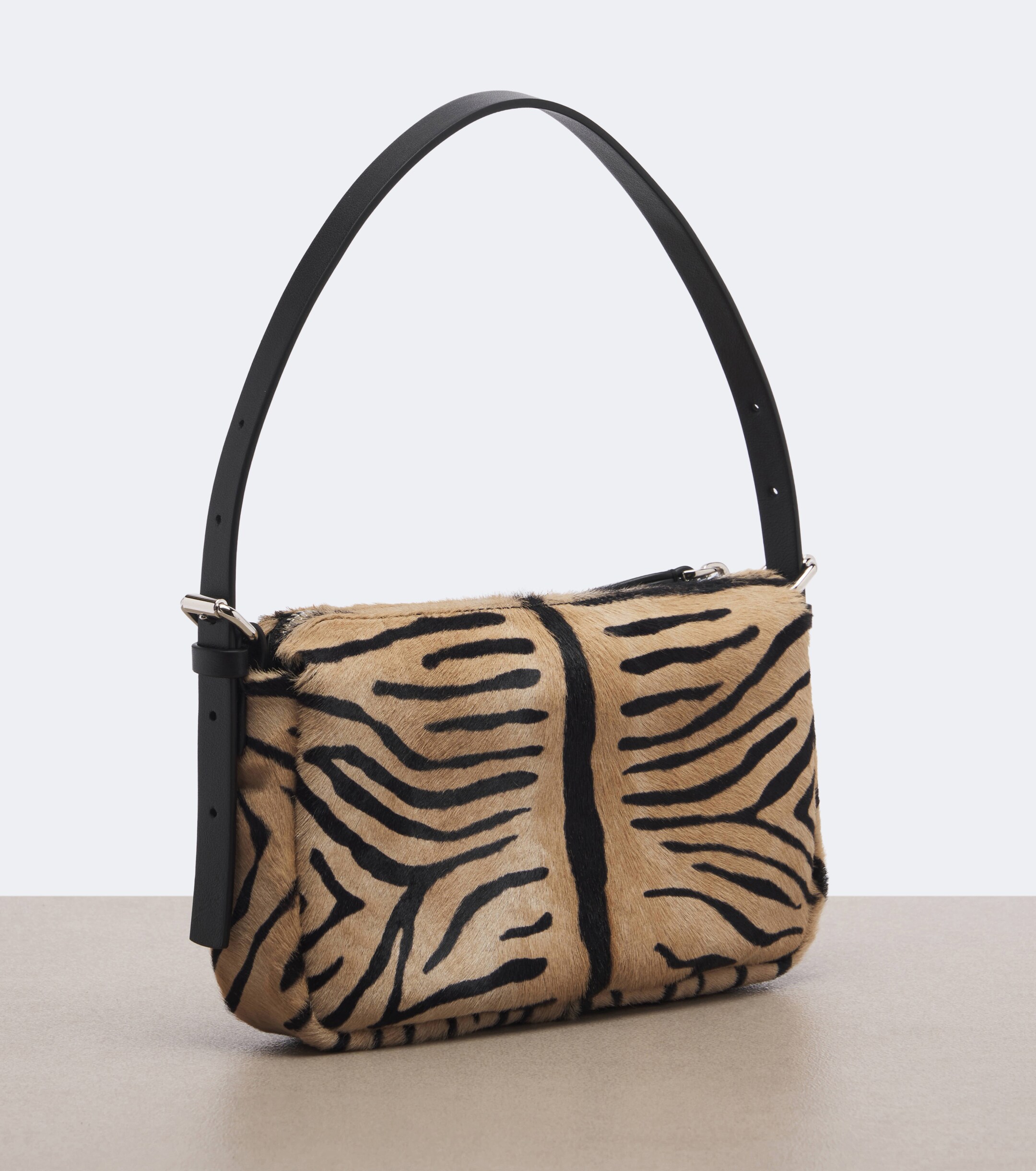 Fendi Leather-trimmed calf hair shoulder bag
