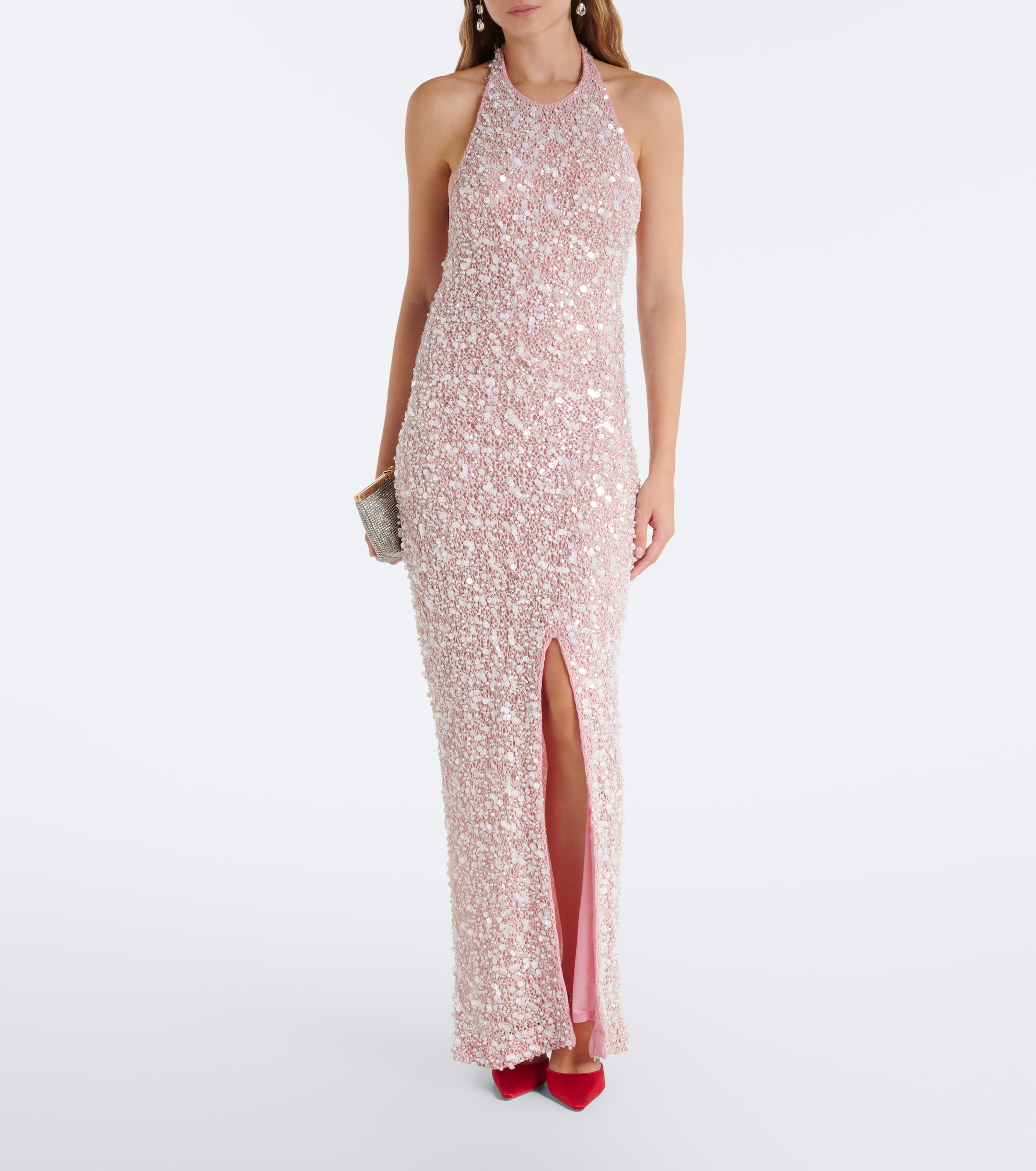 LA FUORI Là Fuori Isolde sequined halterneck gown