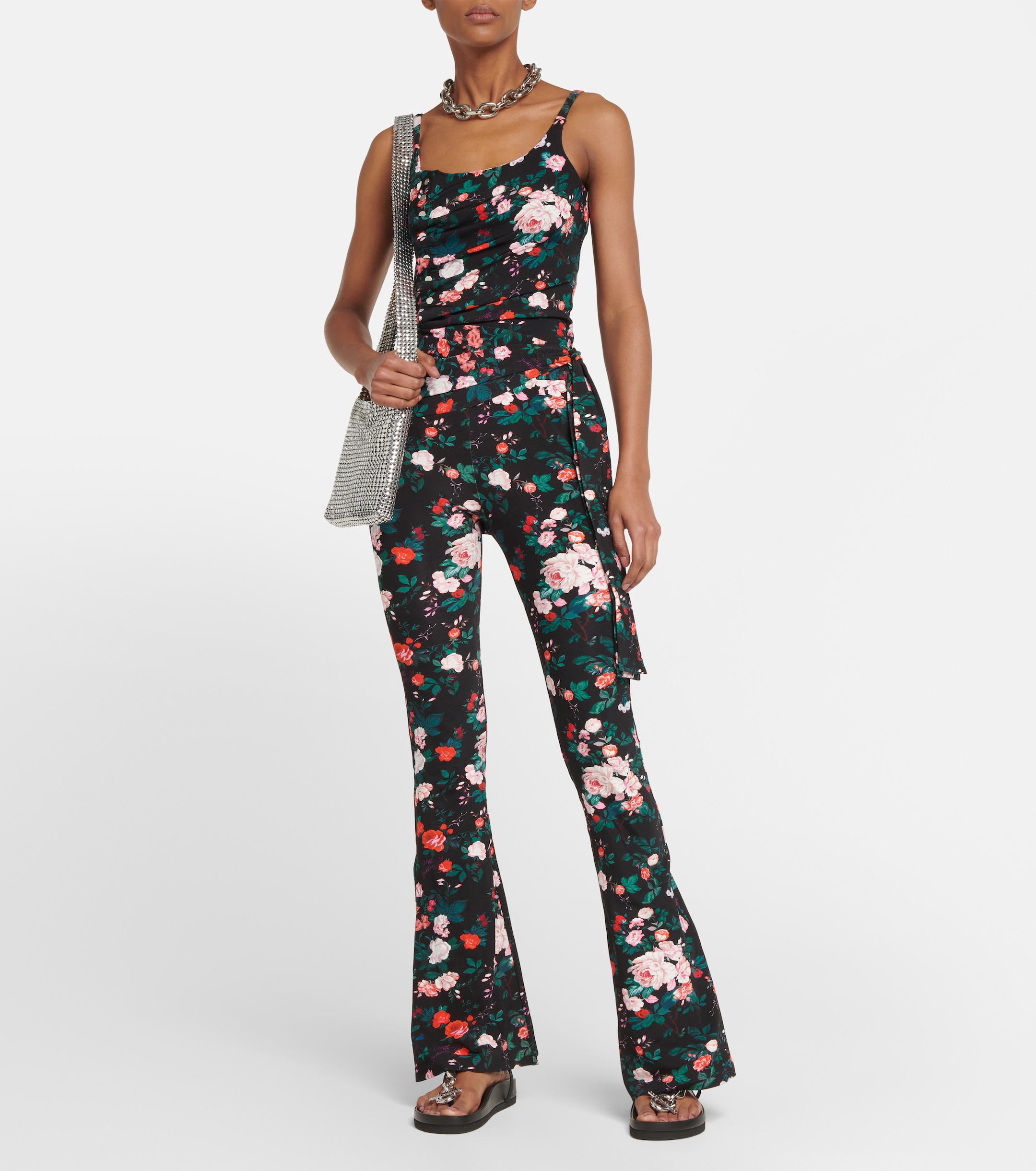 Rabanne Ruched floral top