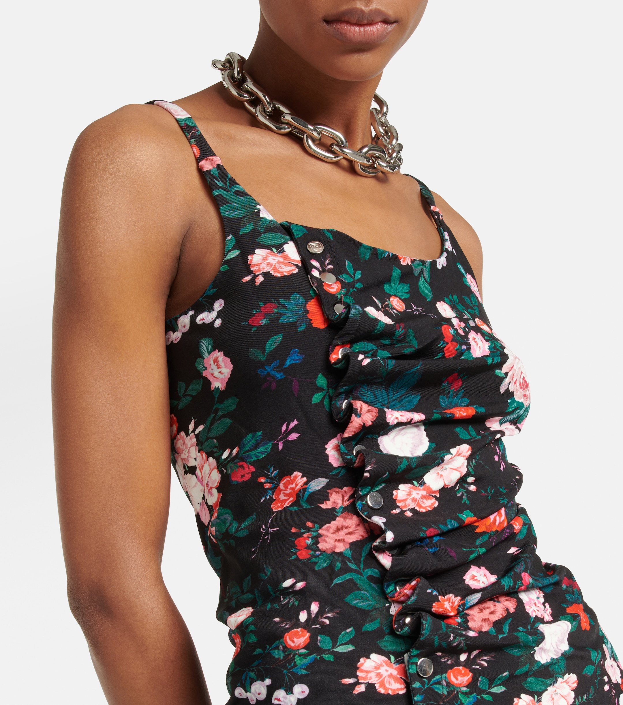 Rabanne Ruched floral top