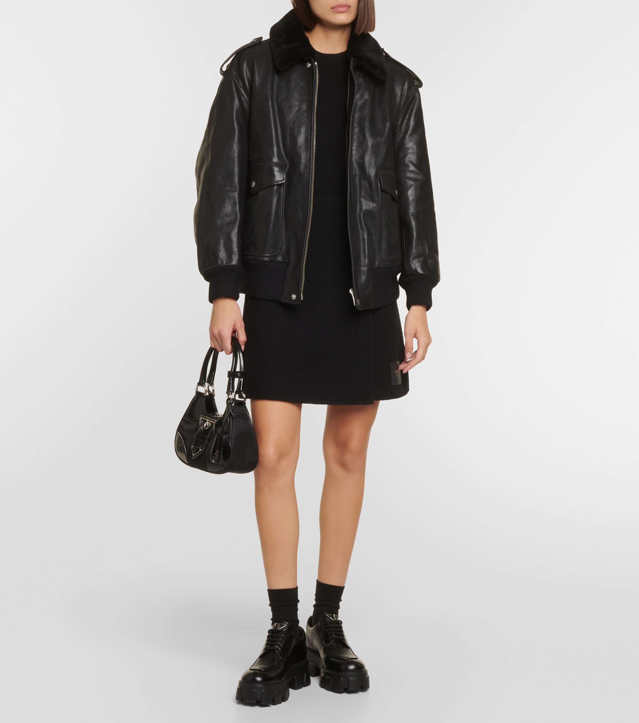 Prada Leather bomber jacket