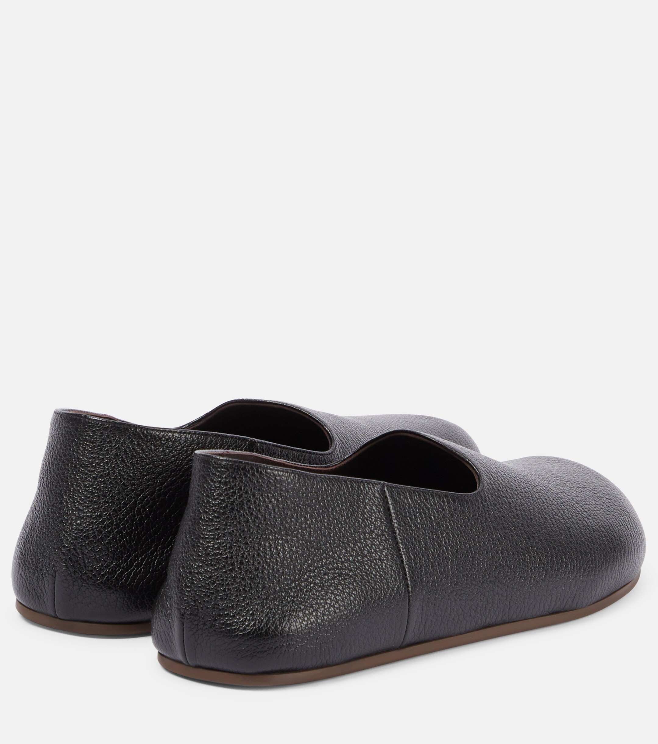 The Row Hugh leather slip-on shoes