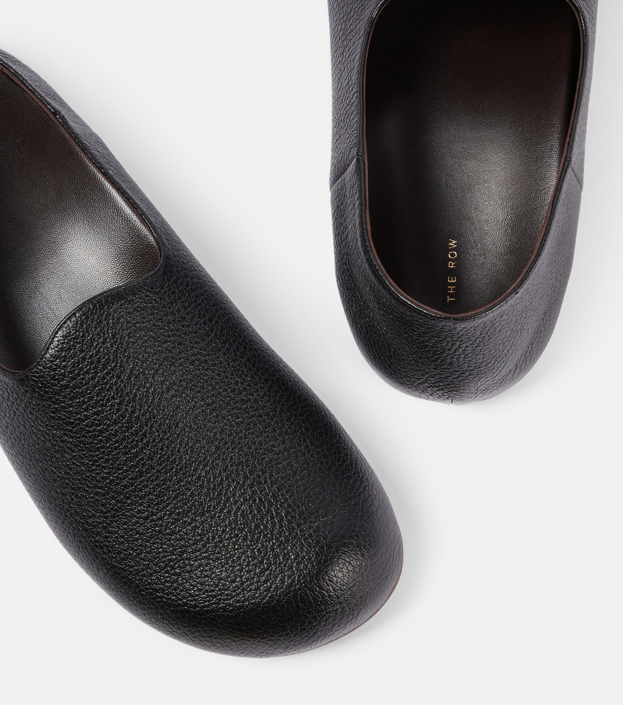 The Row Hugh leather slip-on shoes