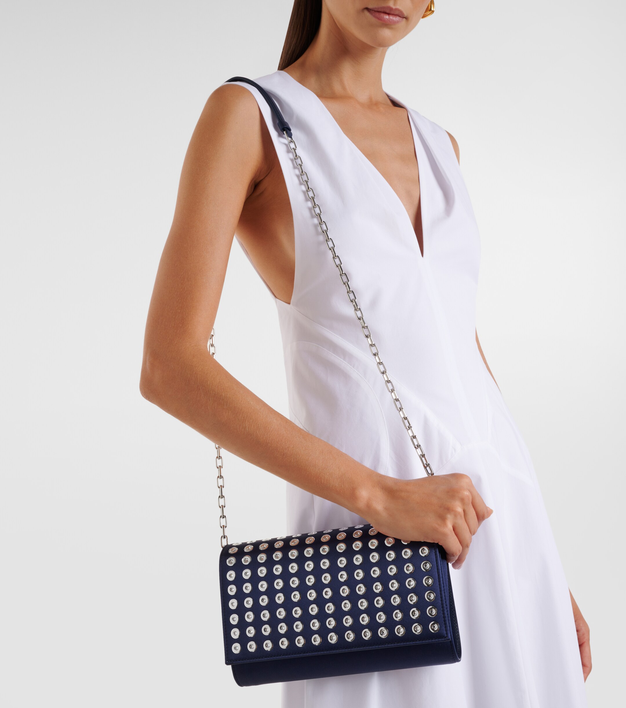 CHRISTIAN LOUBOUTIN Paloma Small satin crêpe clutch