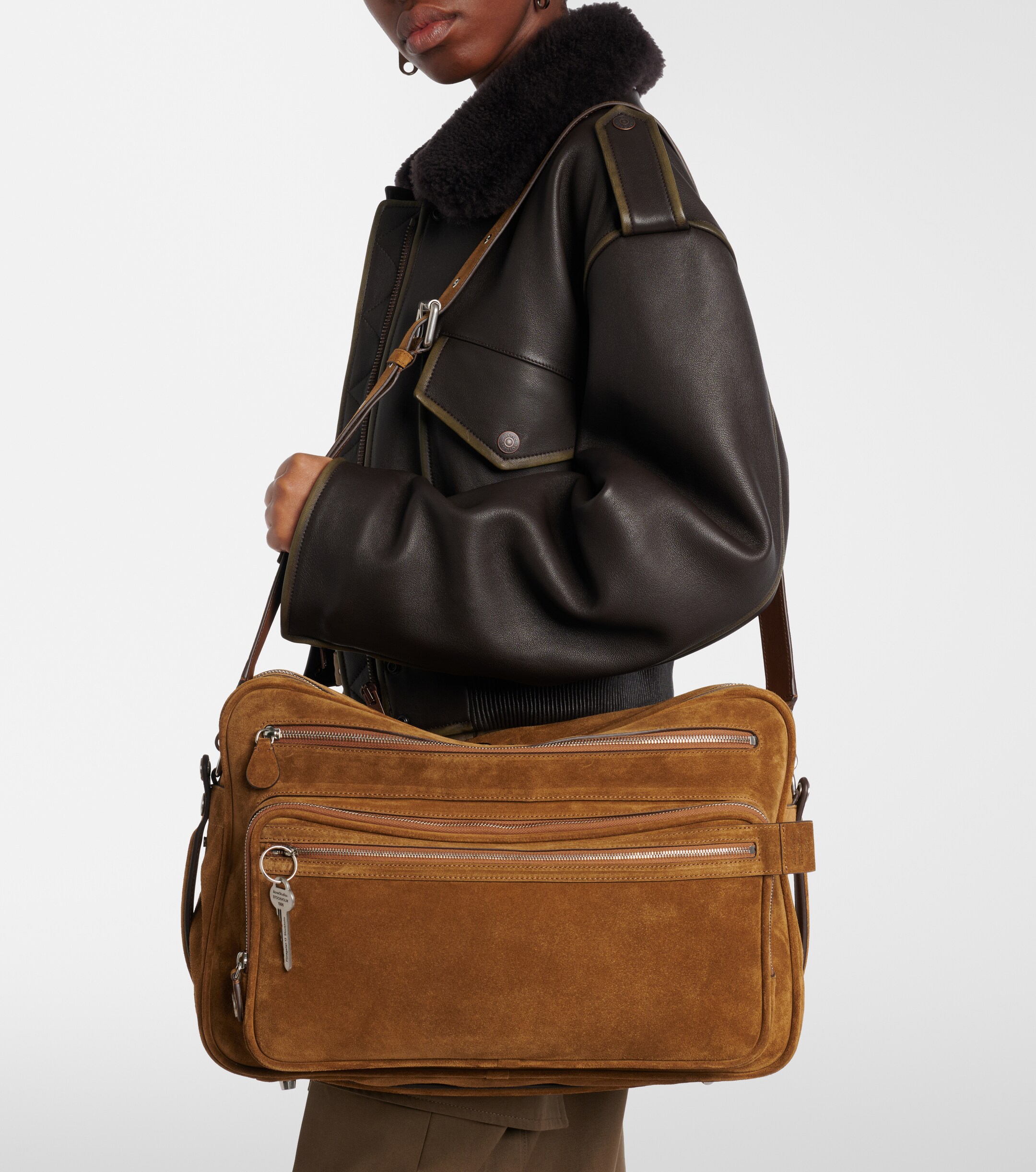 Acne Studios Camero Camera Large suede shoulder bag