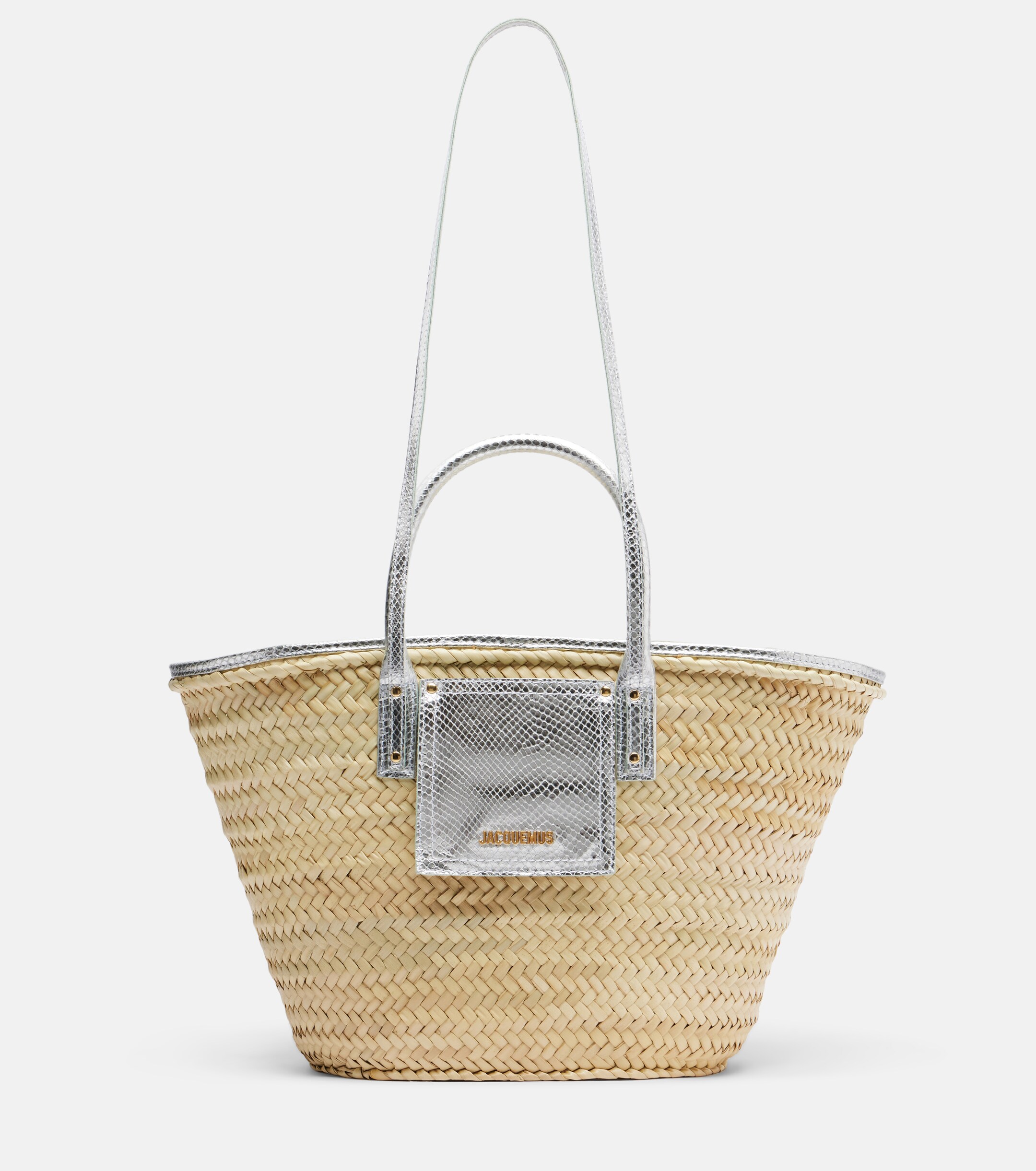 Jacquemus Soli Medium croc-effect raffia basket bag
