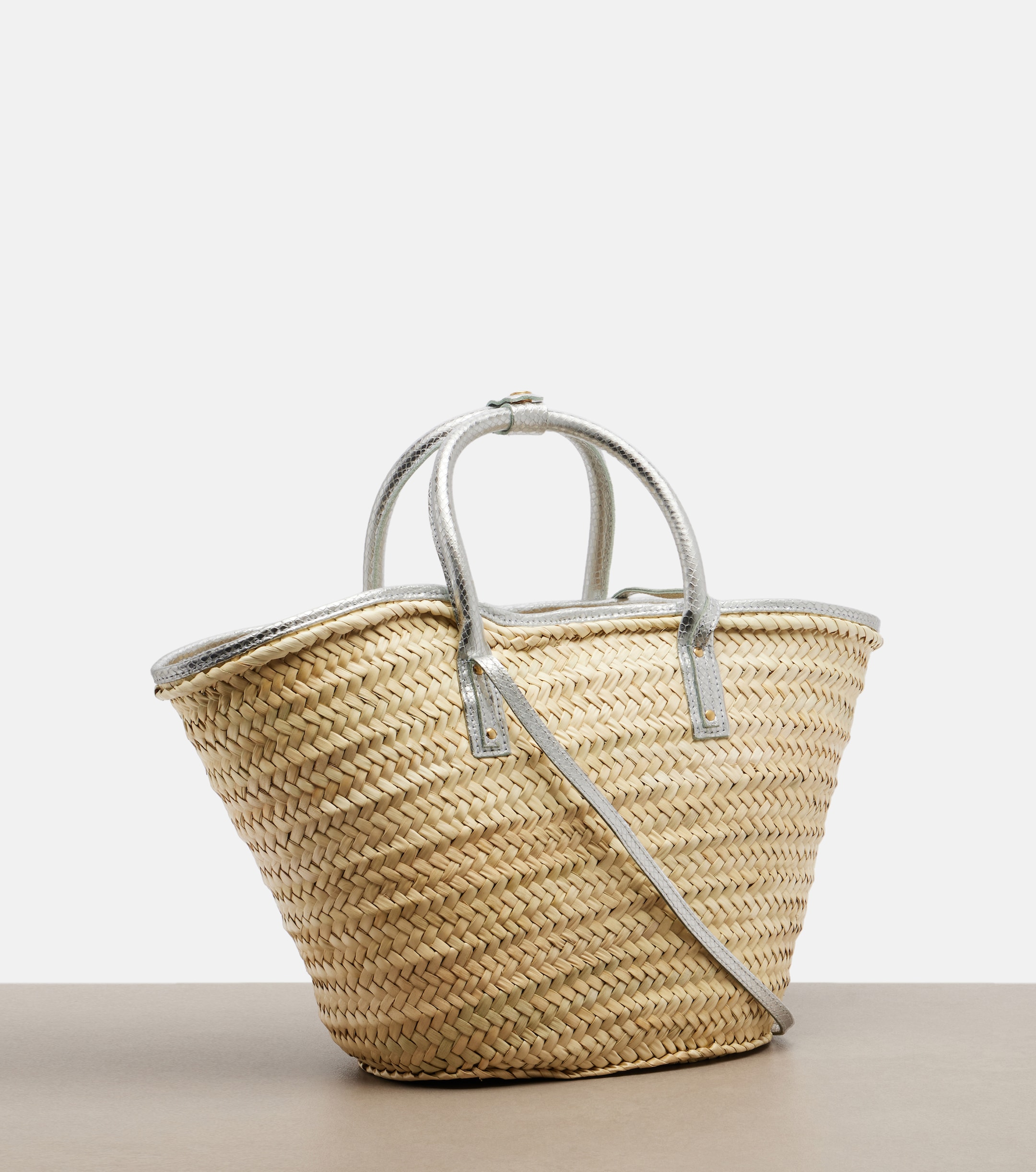 Jacquemus Soli Medium croc-effect raffia basket bag