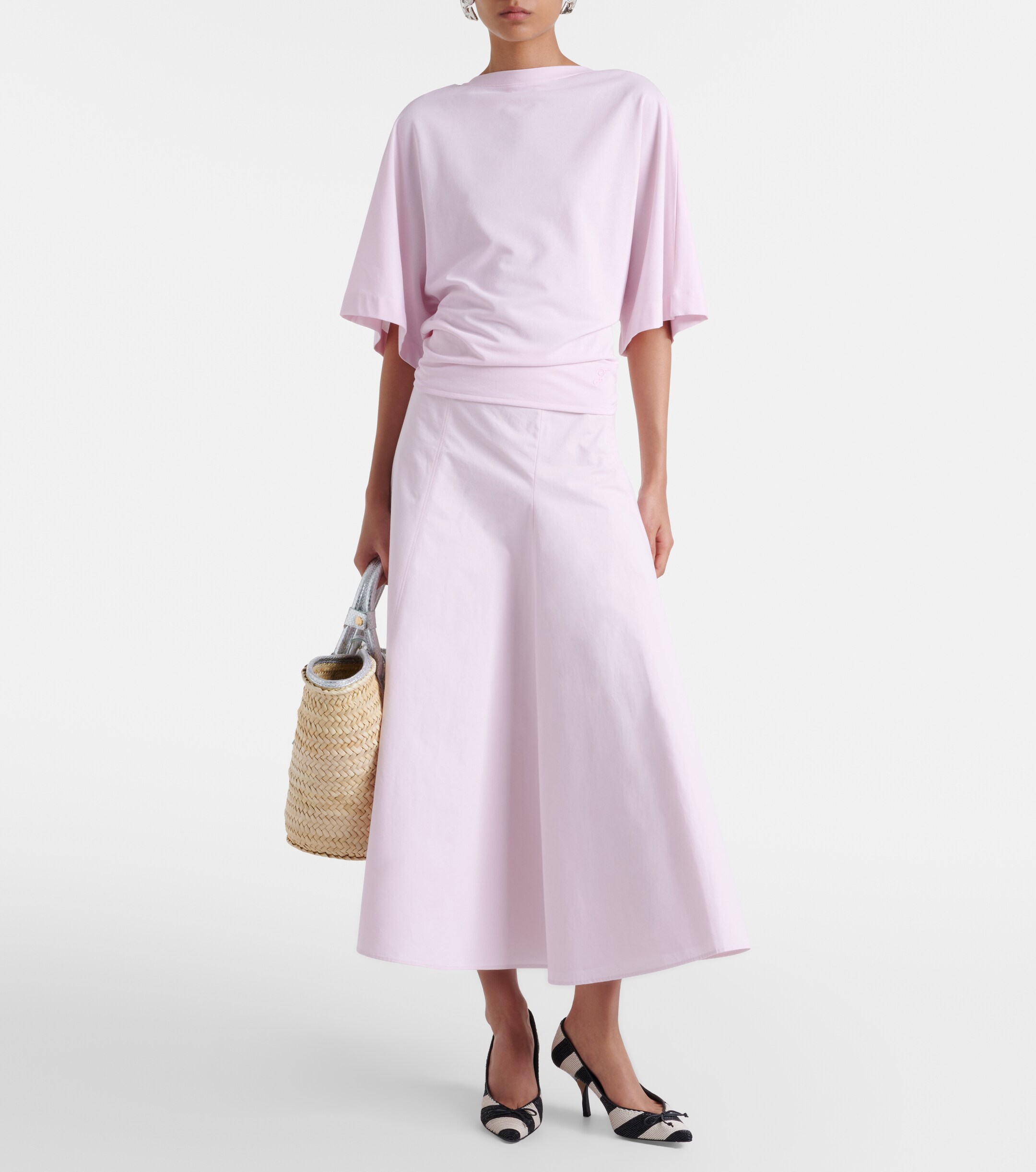 Jacquemus Soli Medium croc-effect raffia basket bag