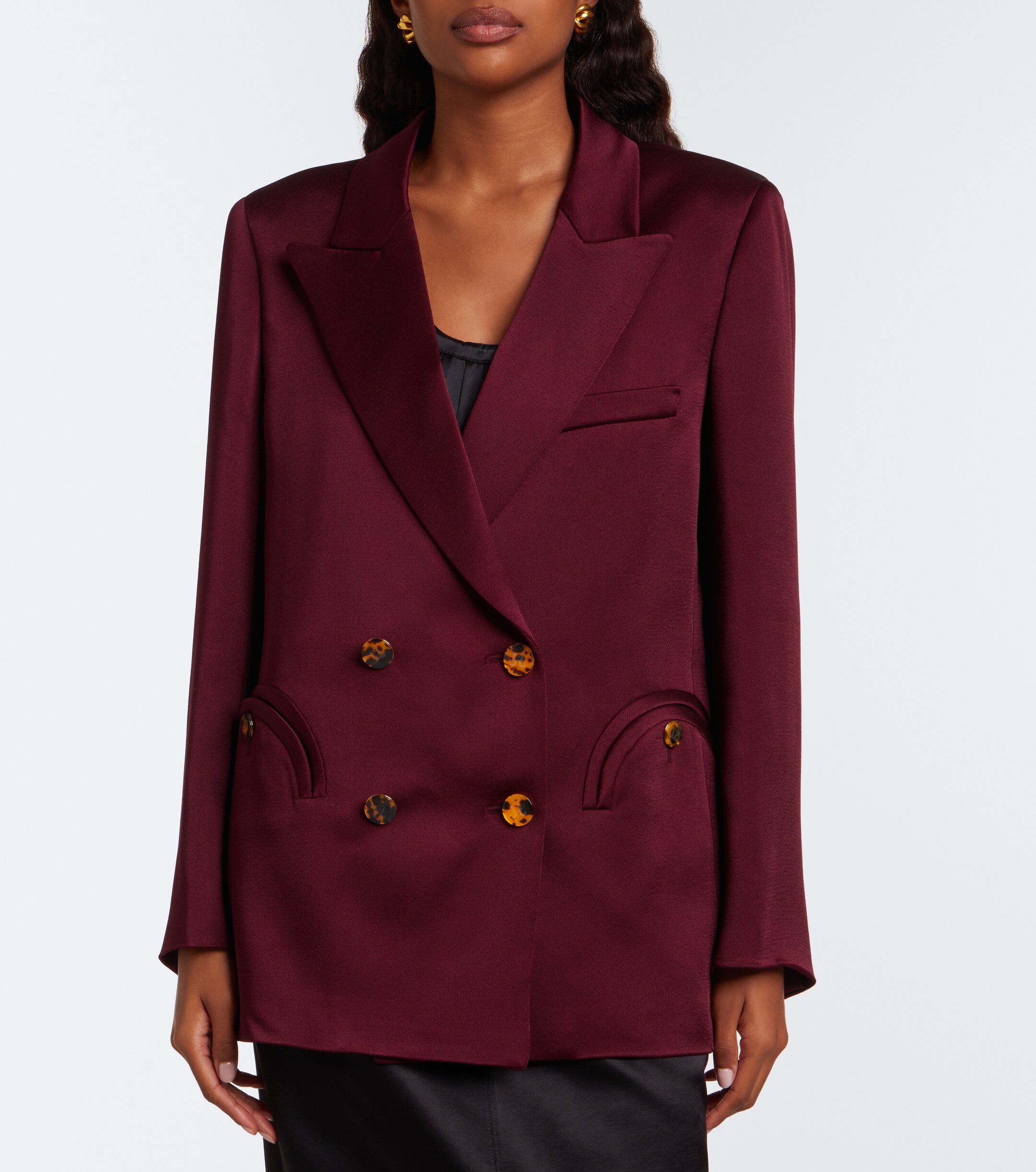 Blazé Milano Blazé Milano Everynight double-breasted satin blazer