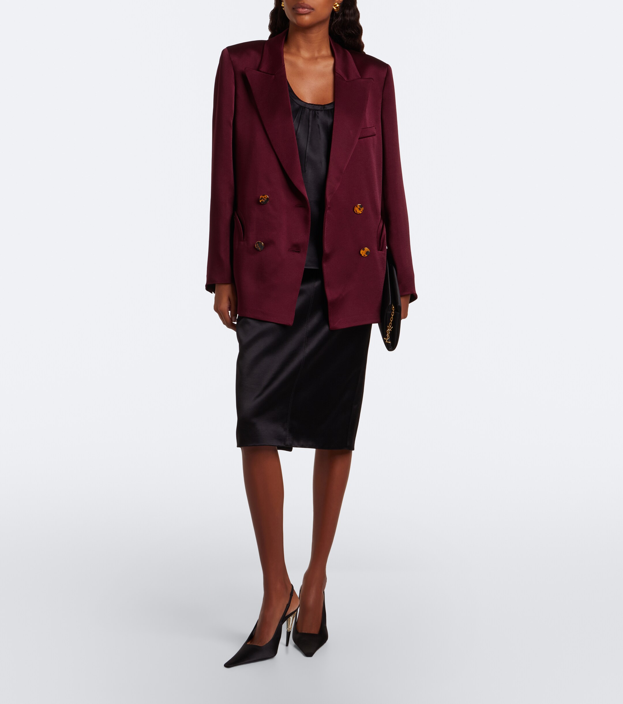 Blazé Milano Blazé Milano Everynight double-breasted satin blazer