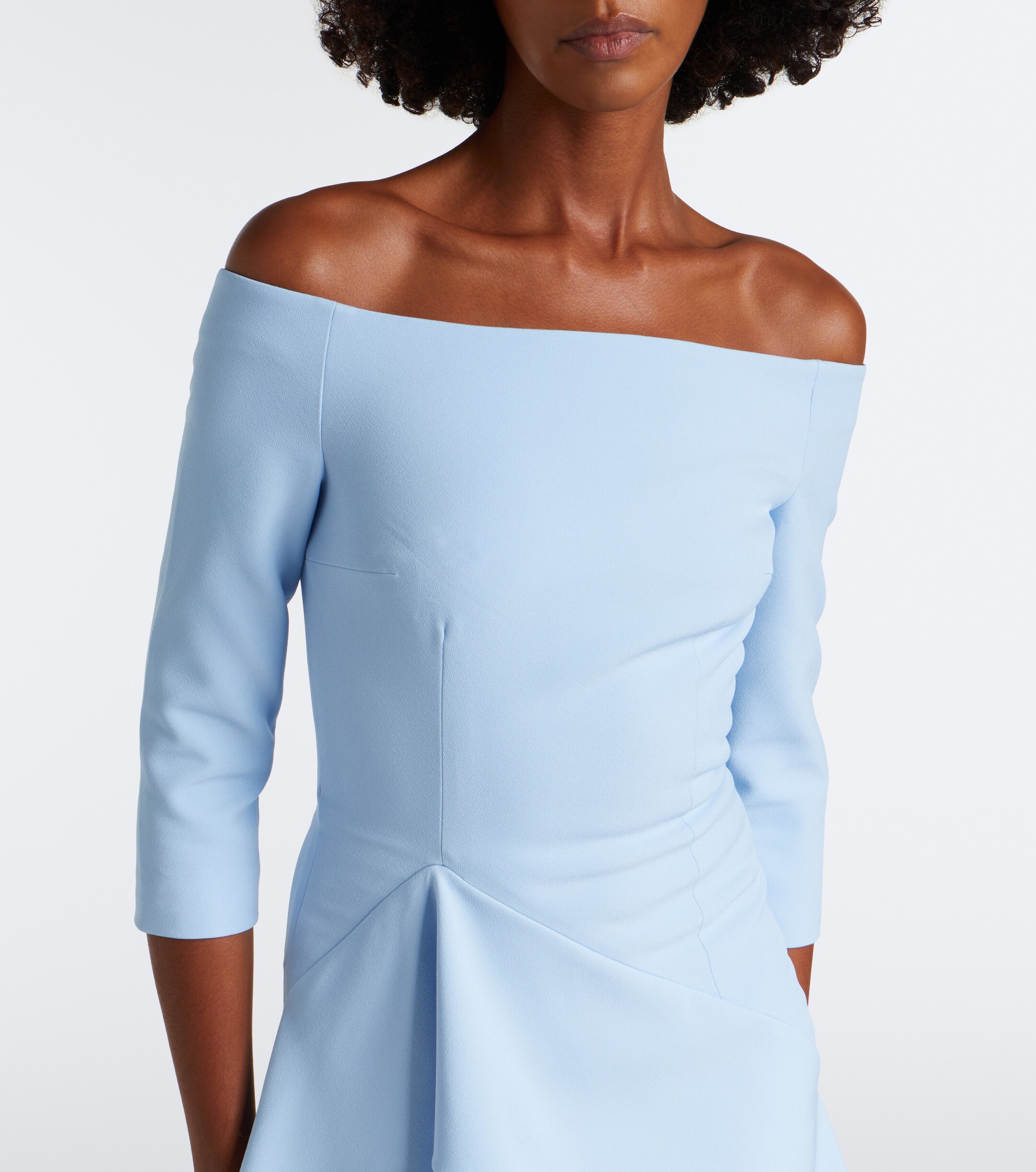 Safiyaa Safiyaa Zetta draped off-shoulder crêpe gown