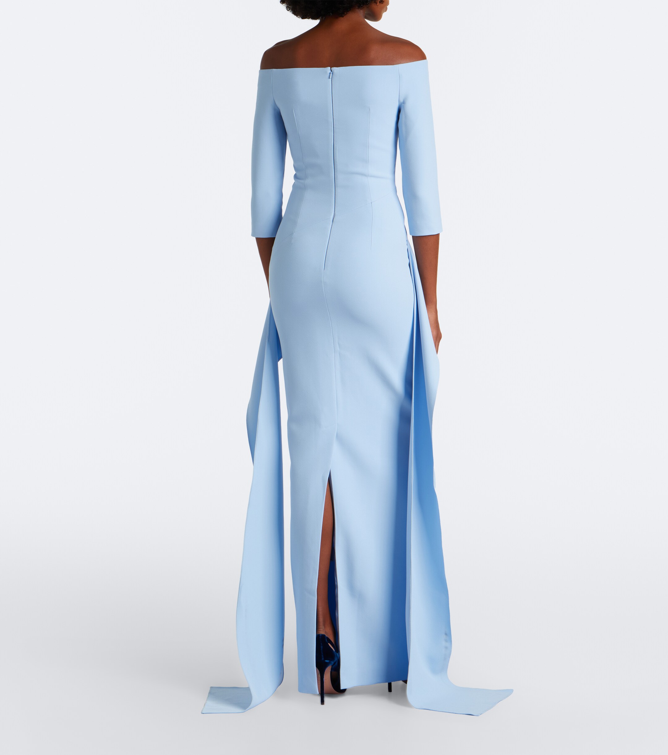 Safiyaa Safiyaa Zetta draped off-shoulder crêpe gown