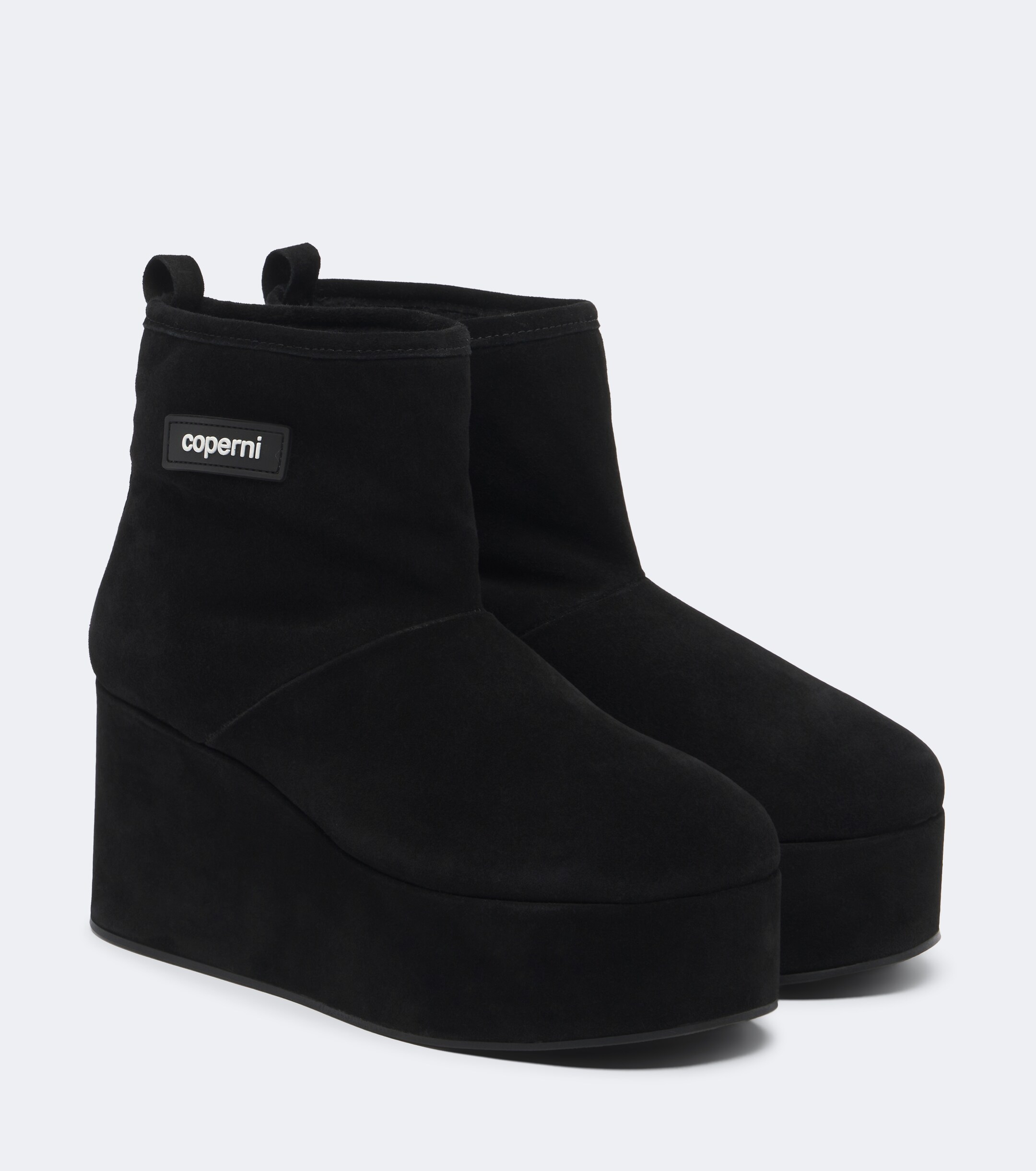 Coperni Coperni Shearling-lined suede wedge boots