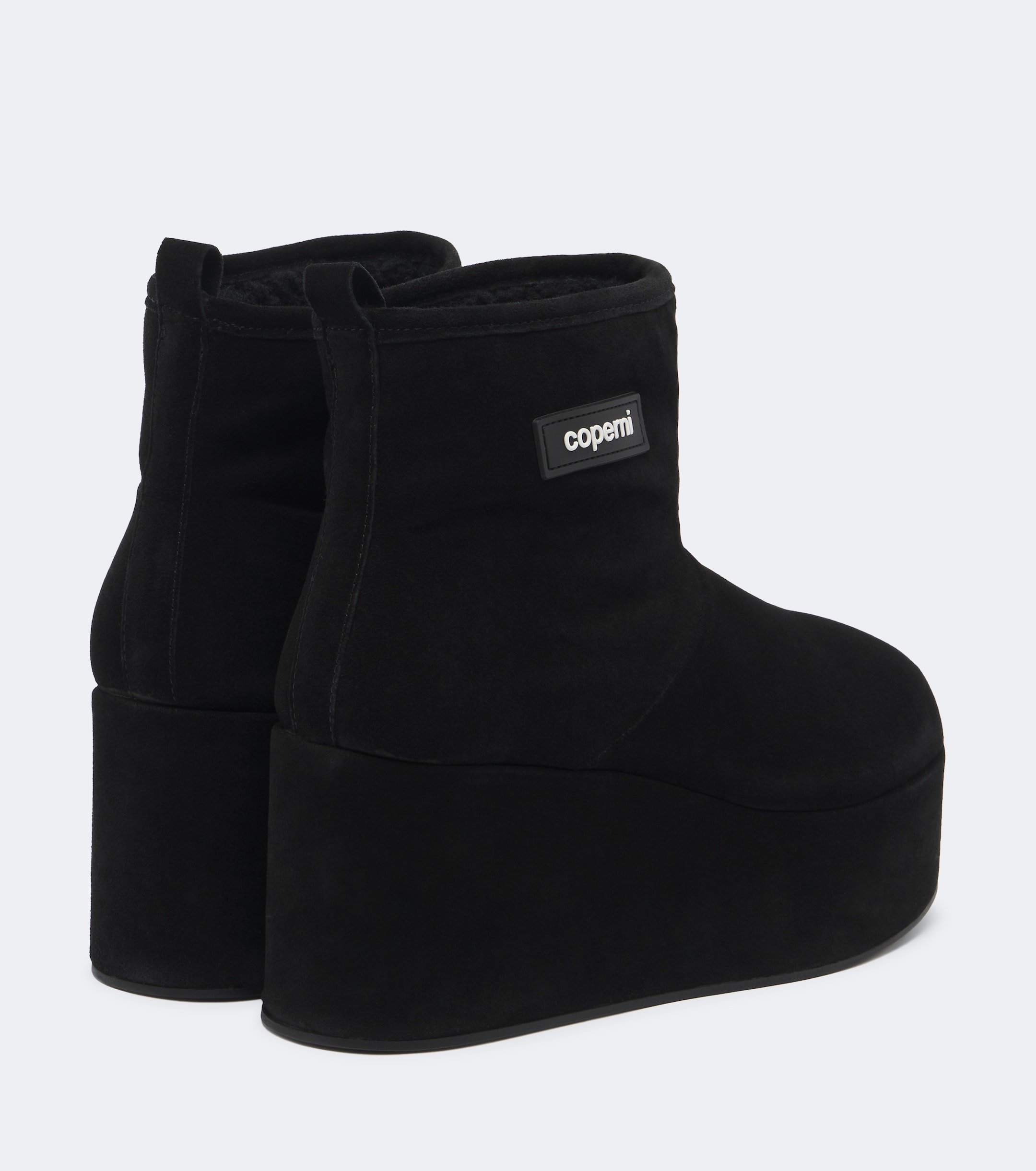 Coperni Coperni Shearling-lined suede wedge boots