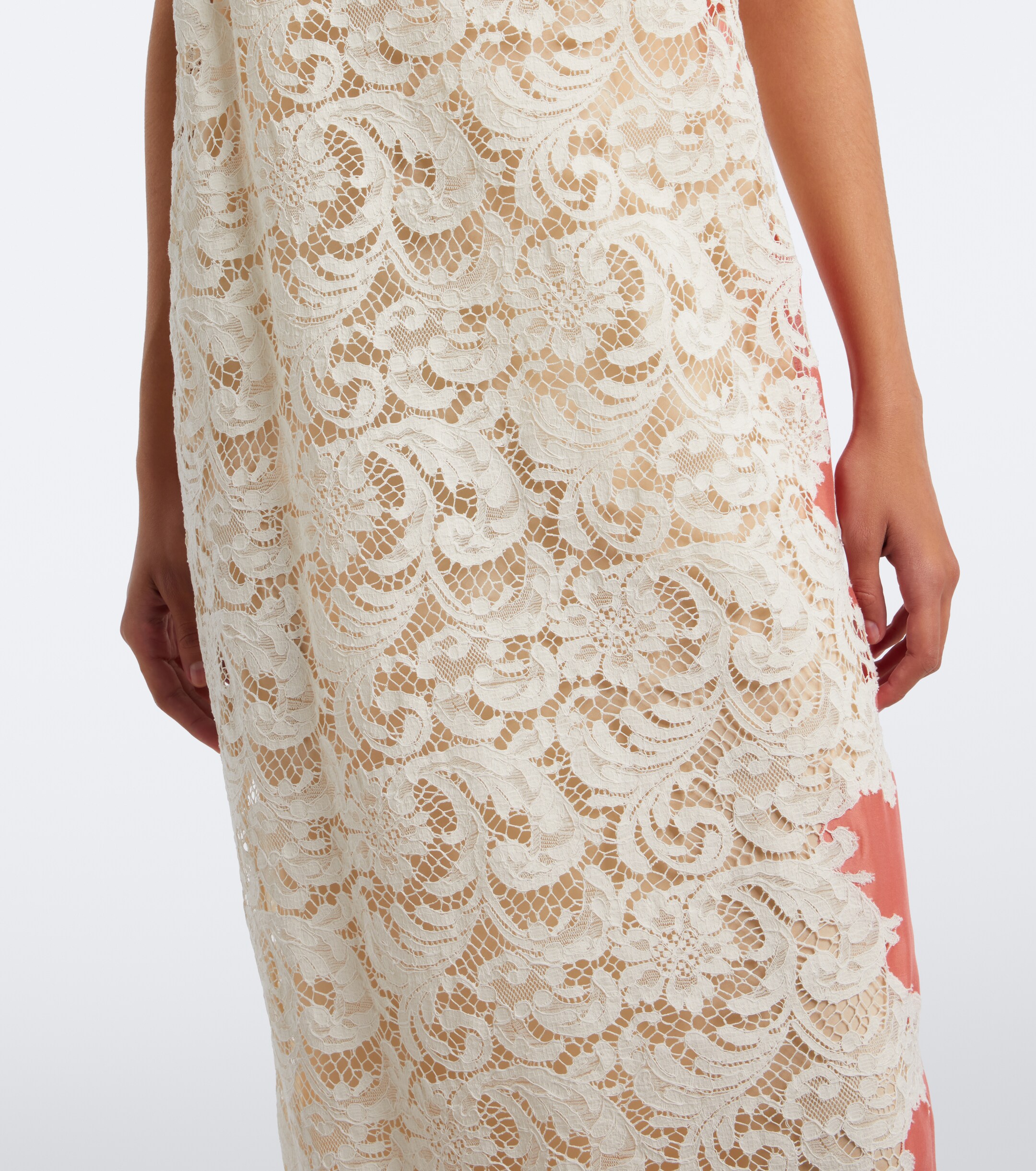 KHAITE Khaite Nevis lace-trimmed voile slip dress