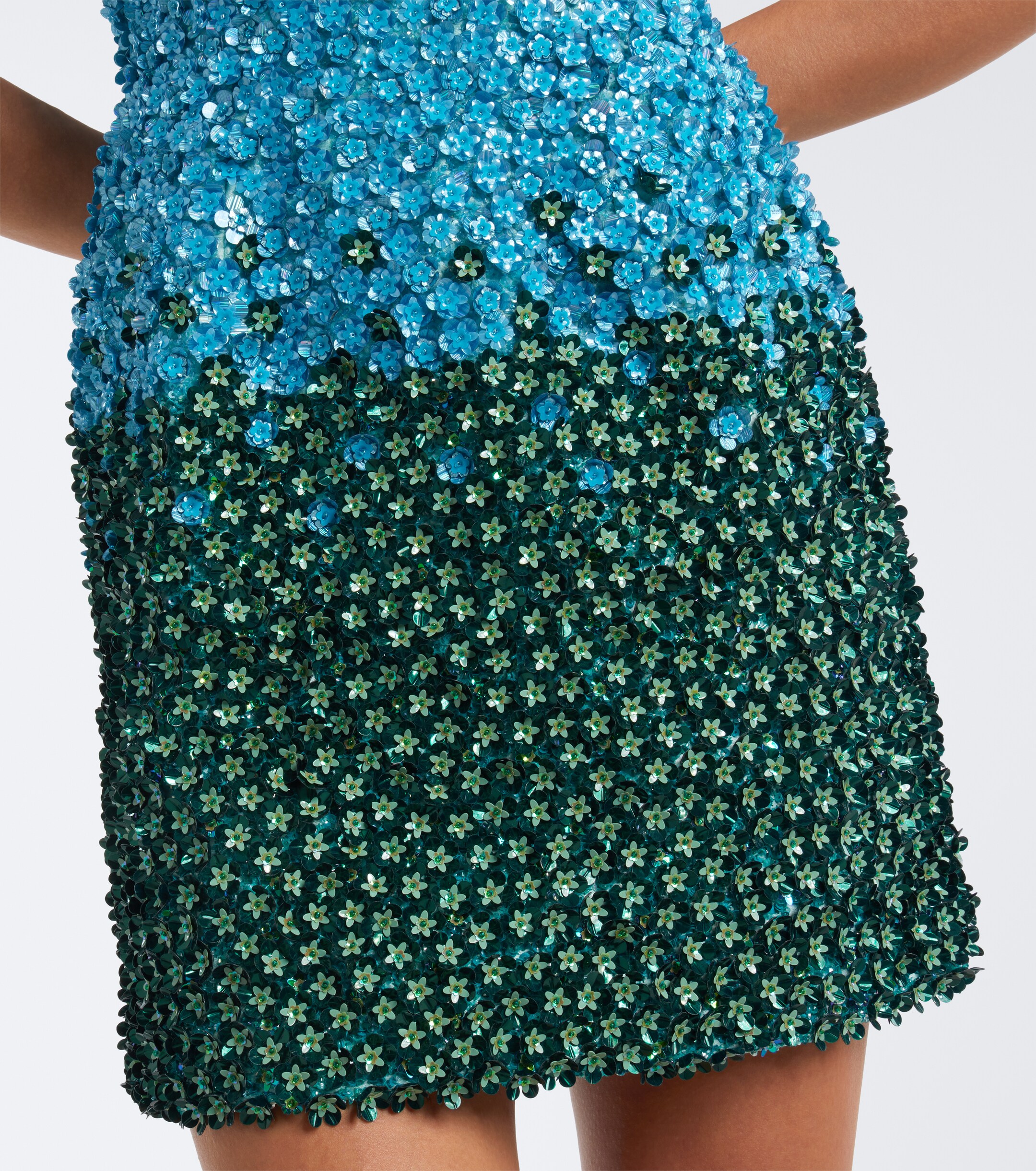 LA FUORI Là Fuori Embellished floral silk minidress
