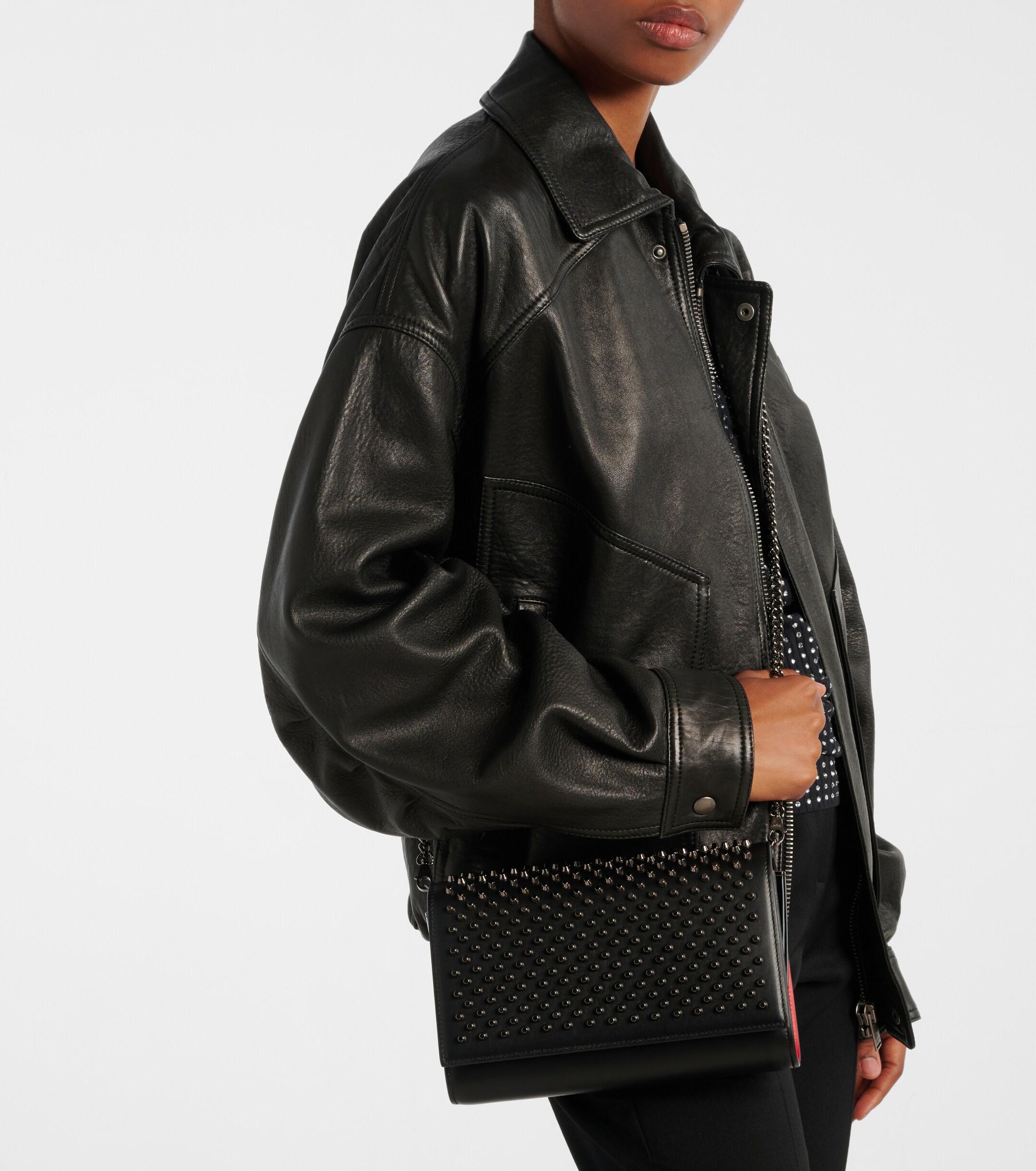 CHRISTIAN LOUBOUTIN Paloma embellished leather clutch