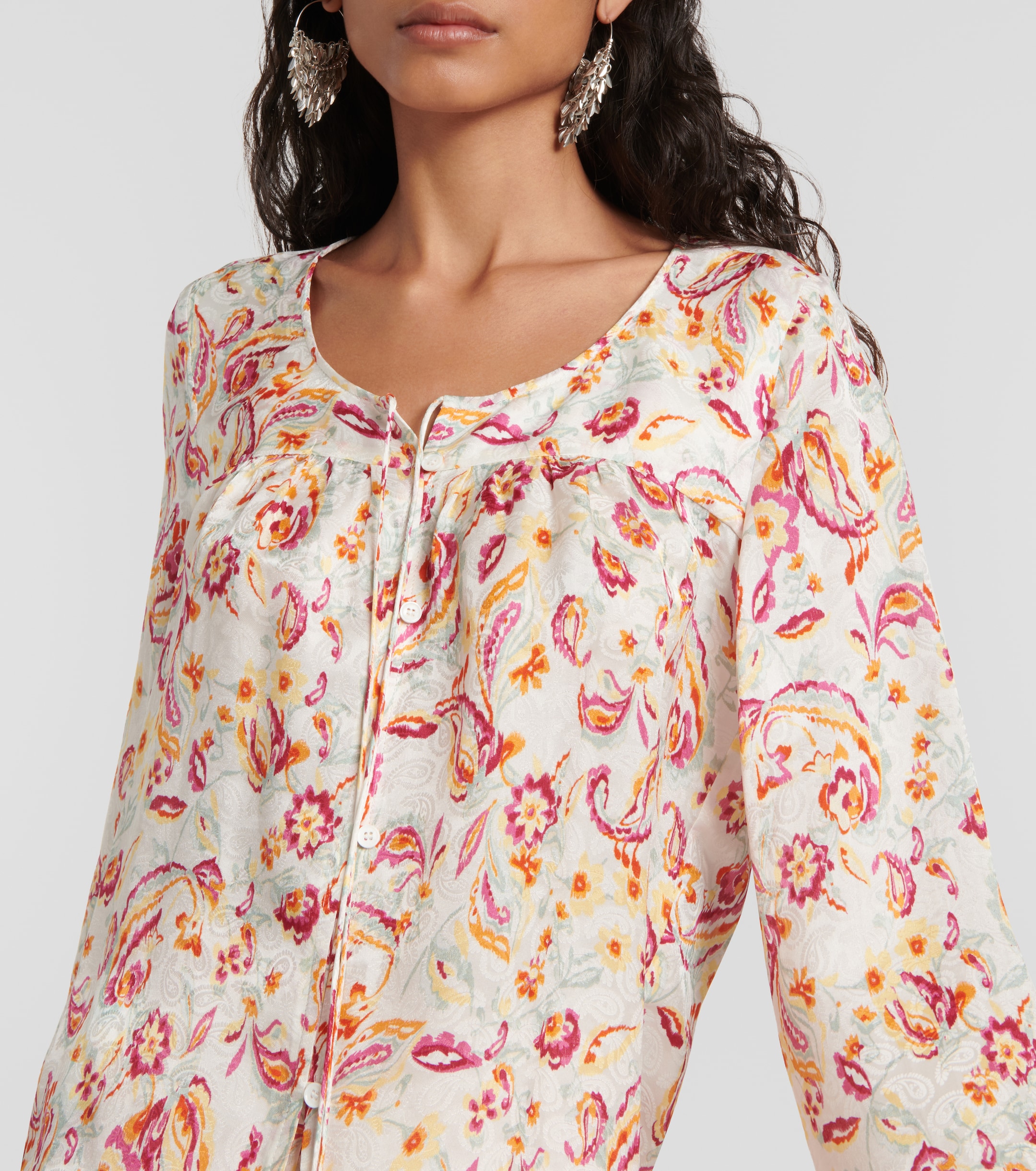 Isabel Marant Prian printed silk-blend blouse