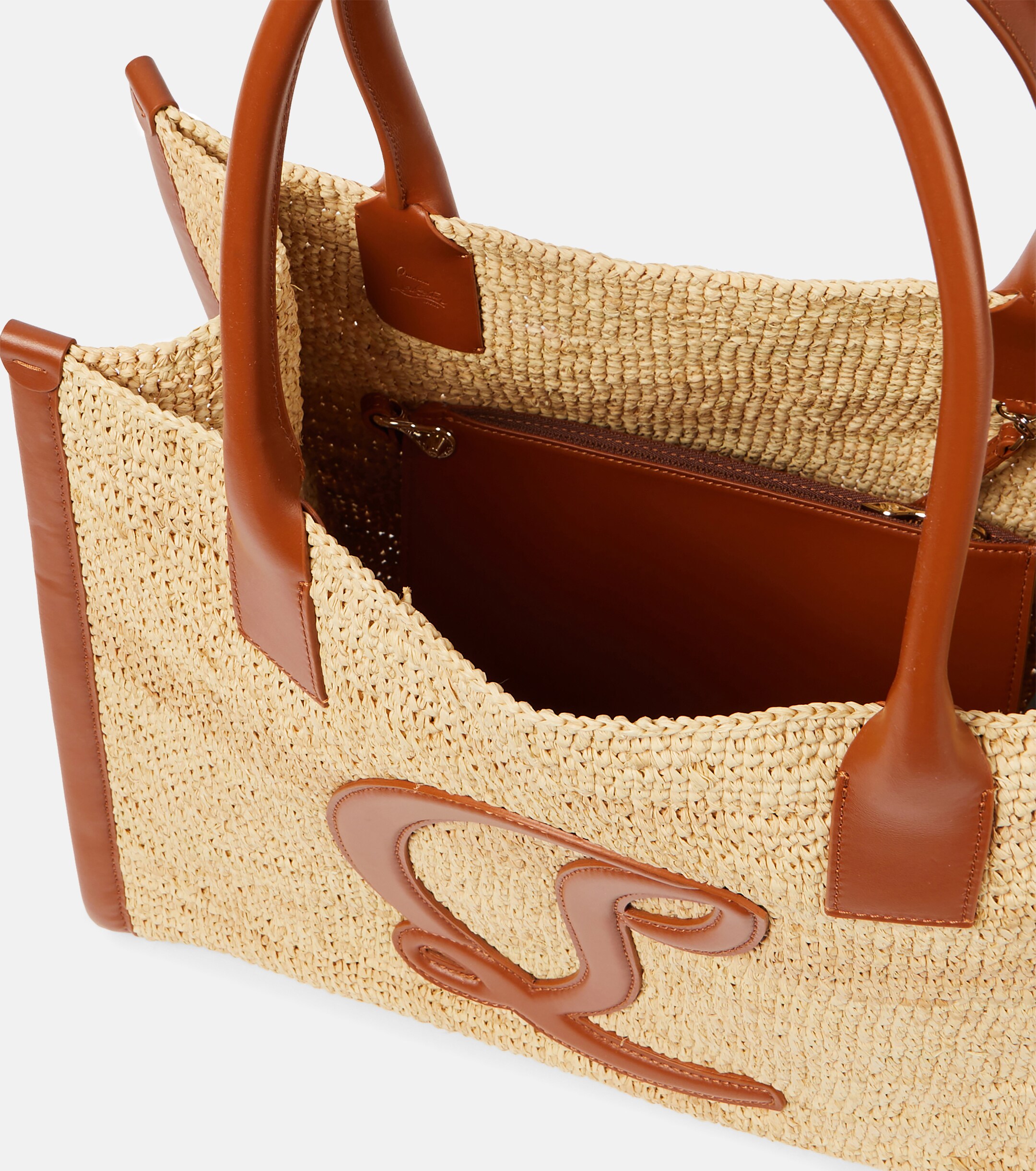 CHRISTIAN LOUBOUTIN By My Side E/W Large raffia tote bag