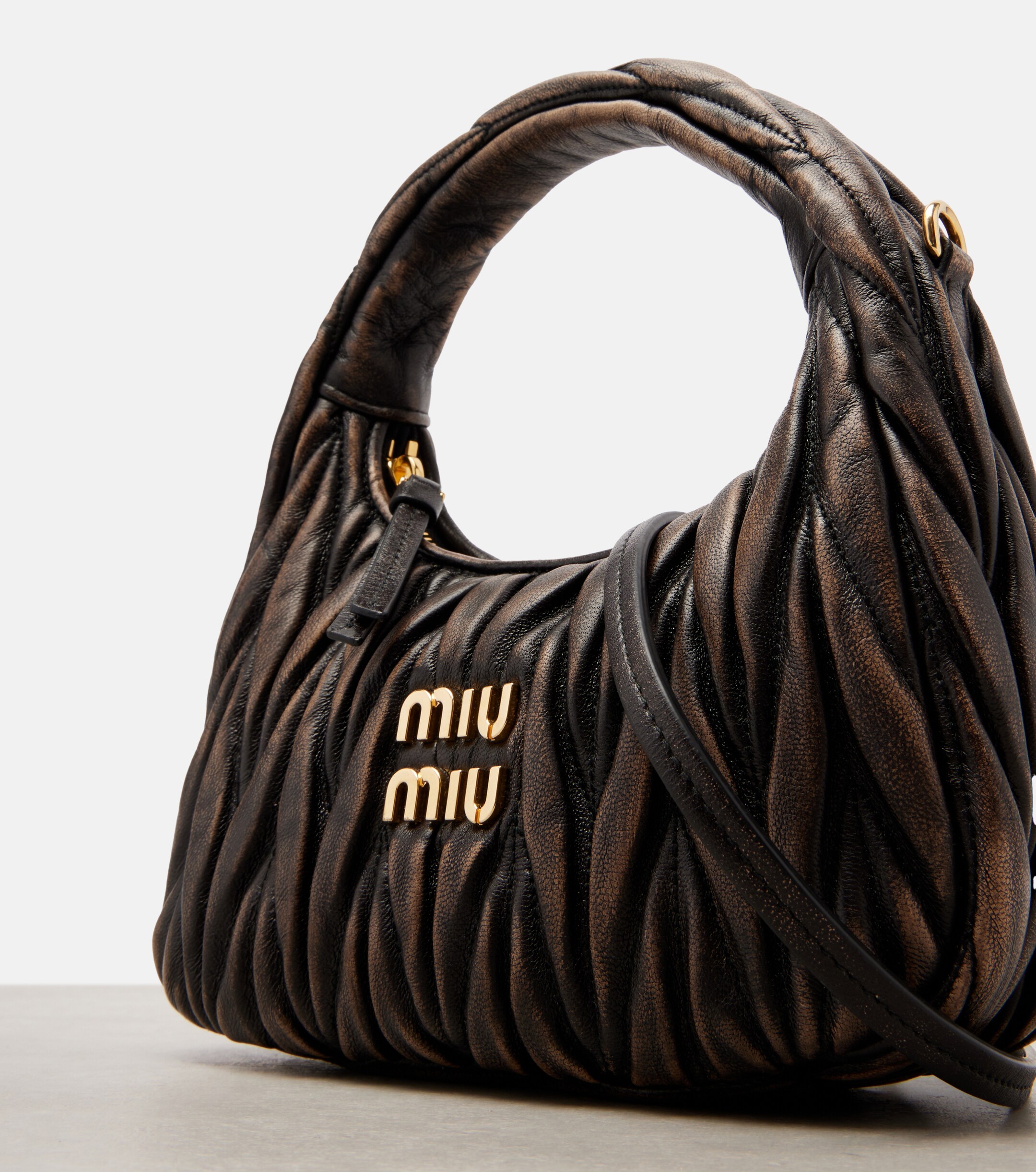 Miu Miu Wander Small matelassé leather tote bag