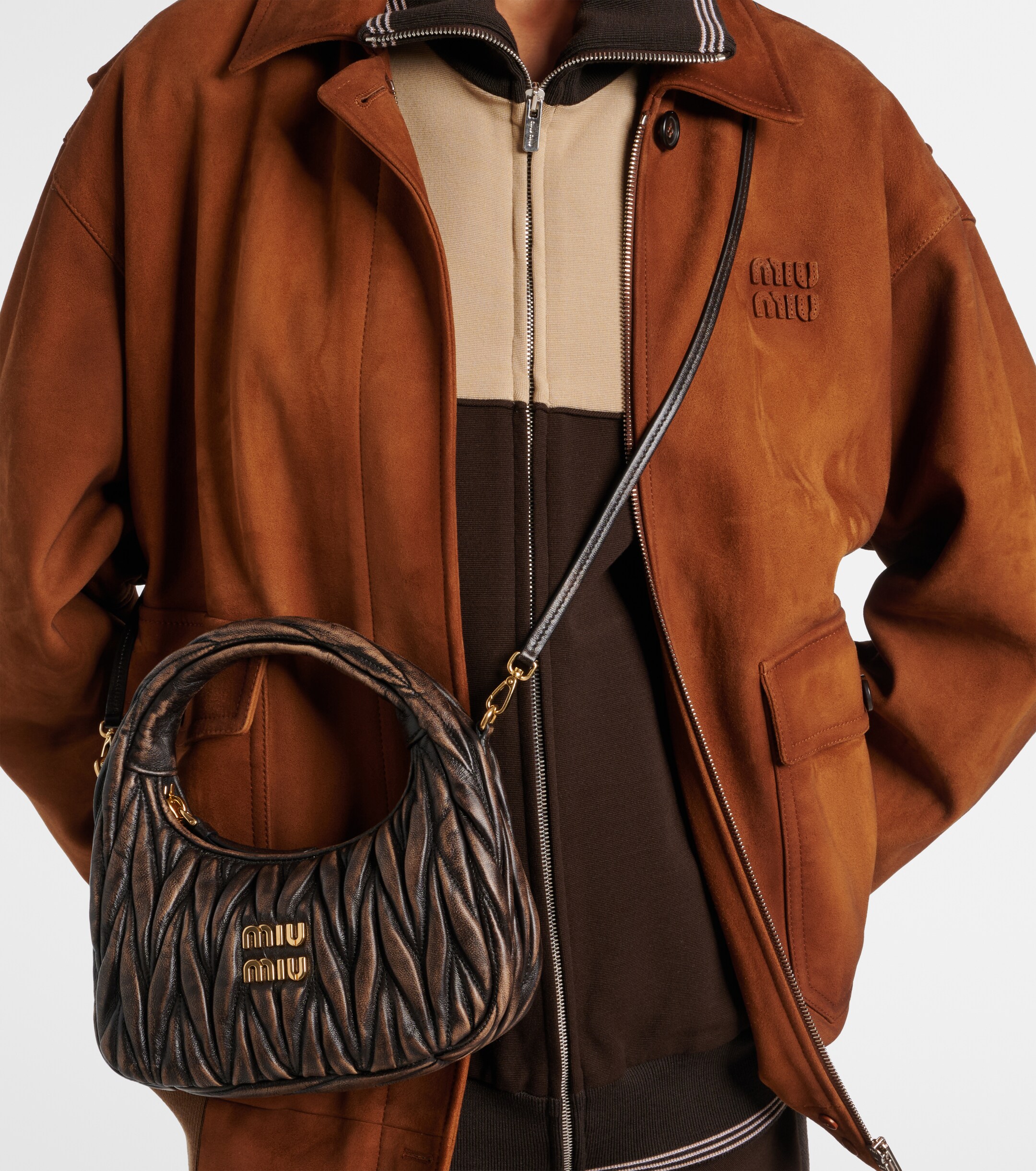 Miu Miu Wander Small matelassé leather tote bag