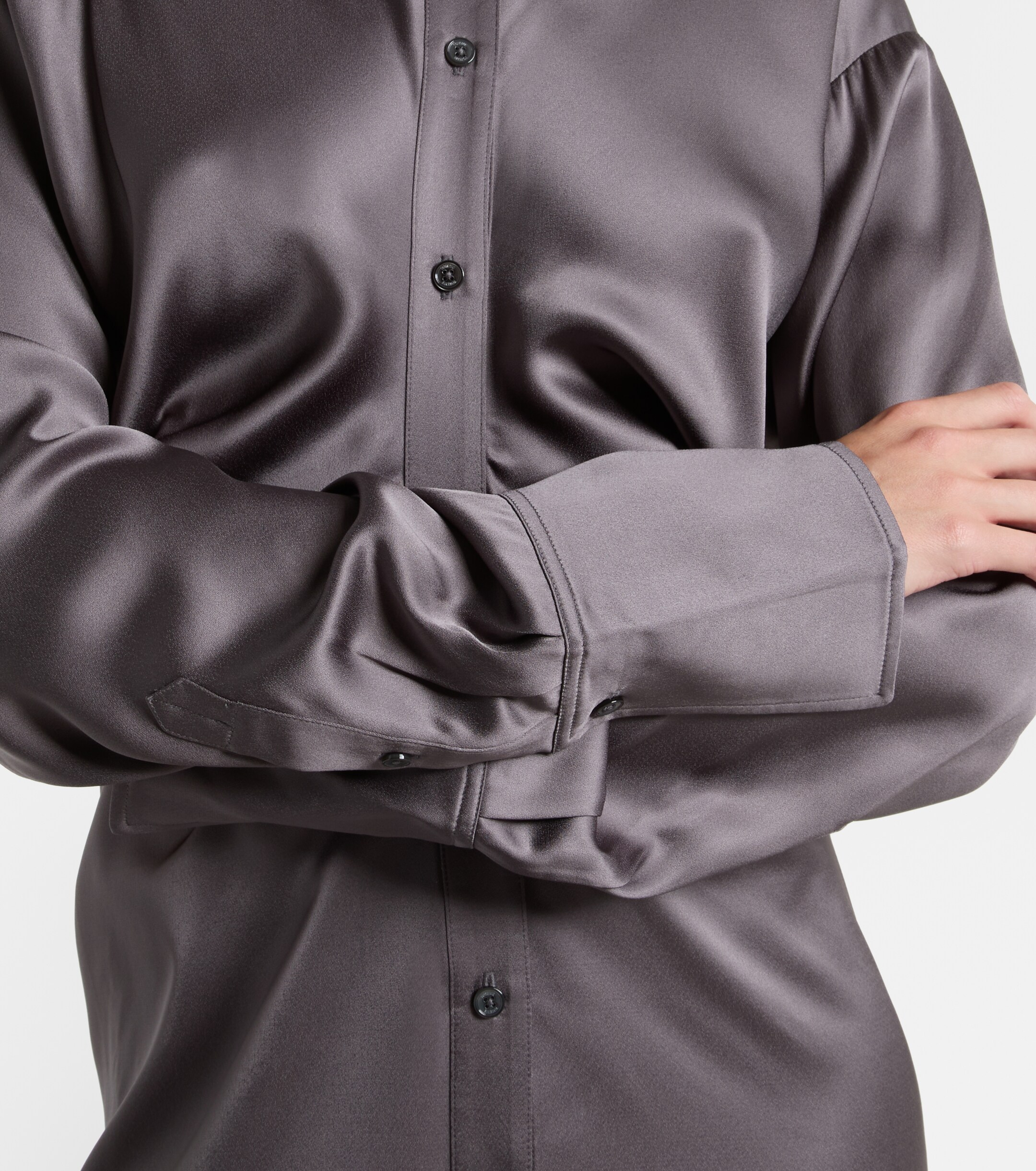 grey satin shirt dress Midnight Amour main image 0