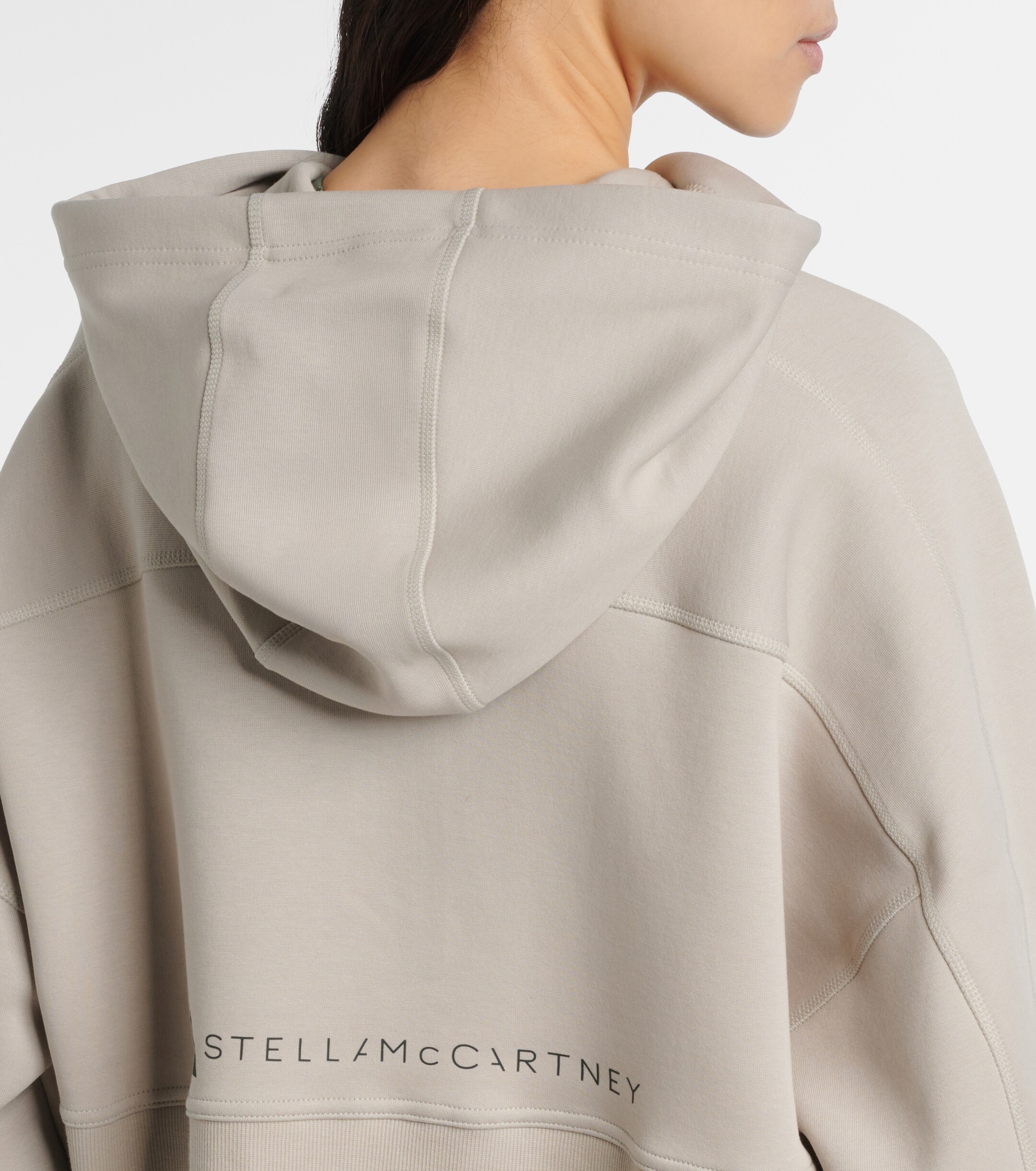 adidas by Stella McCartney Adidas by Stella McCartney Logo cotton-blend jersey hoodie