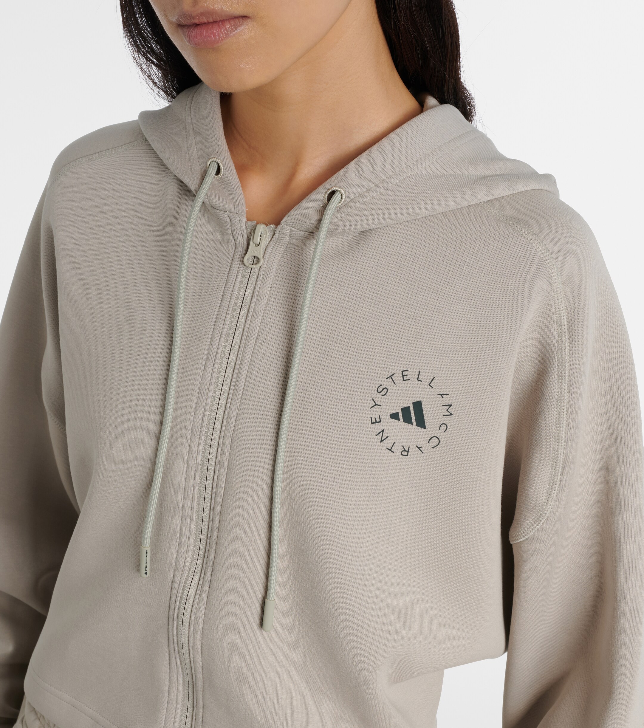adidas by Stella McCartney Adidas by Stella McCartney Logo cotton-blend jersey hoodie