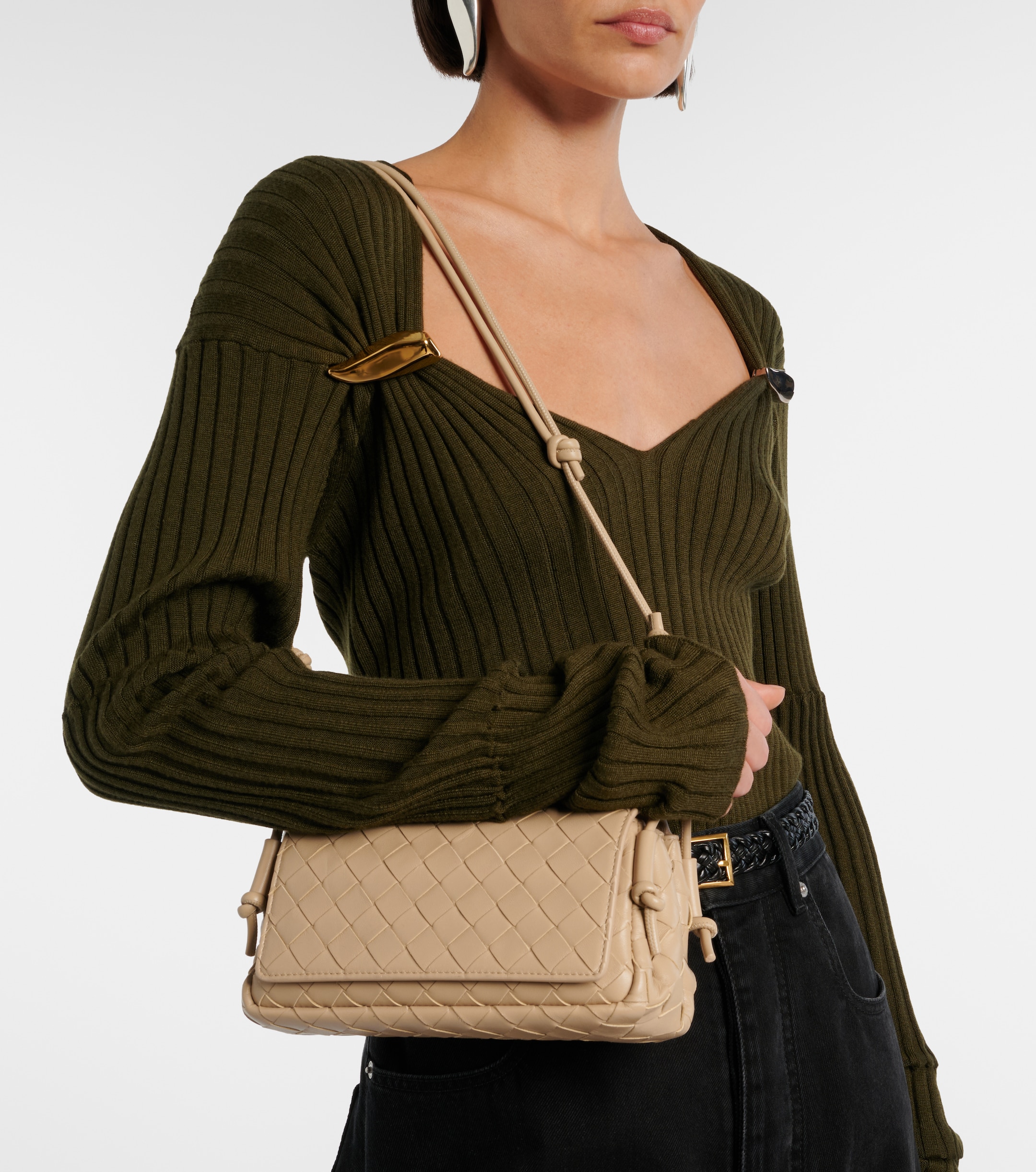Bottega Veneta Notturno Intrecciato leather crossbody bag