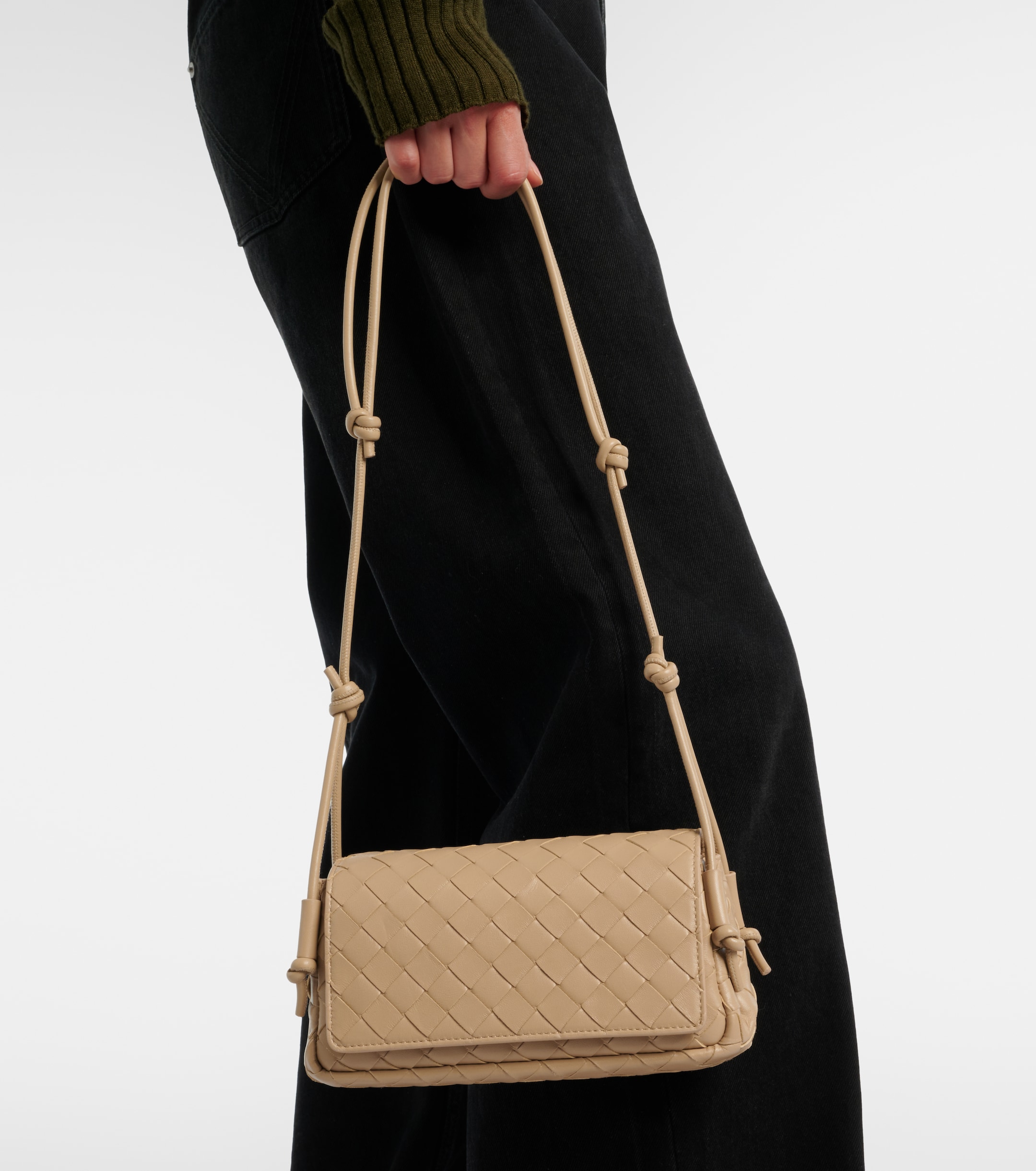 Bottega Veneta Notturno Intrecciato leather crossbody bag