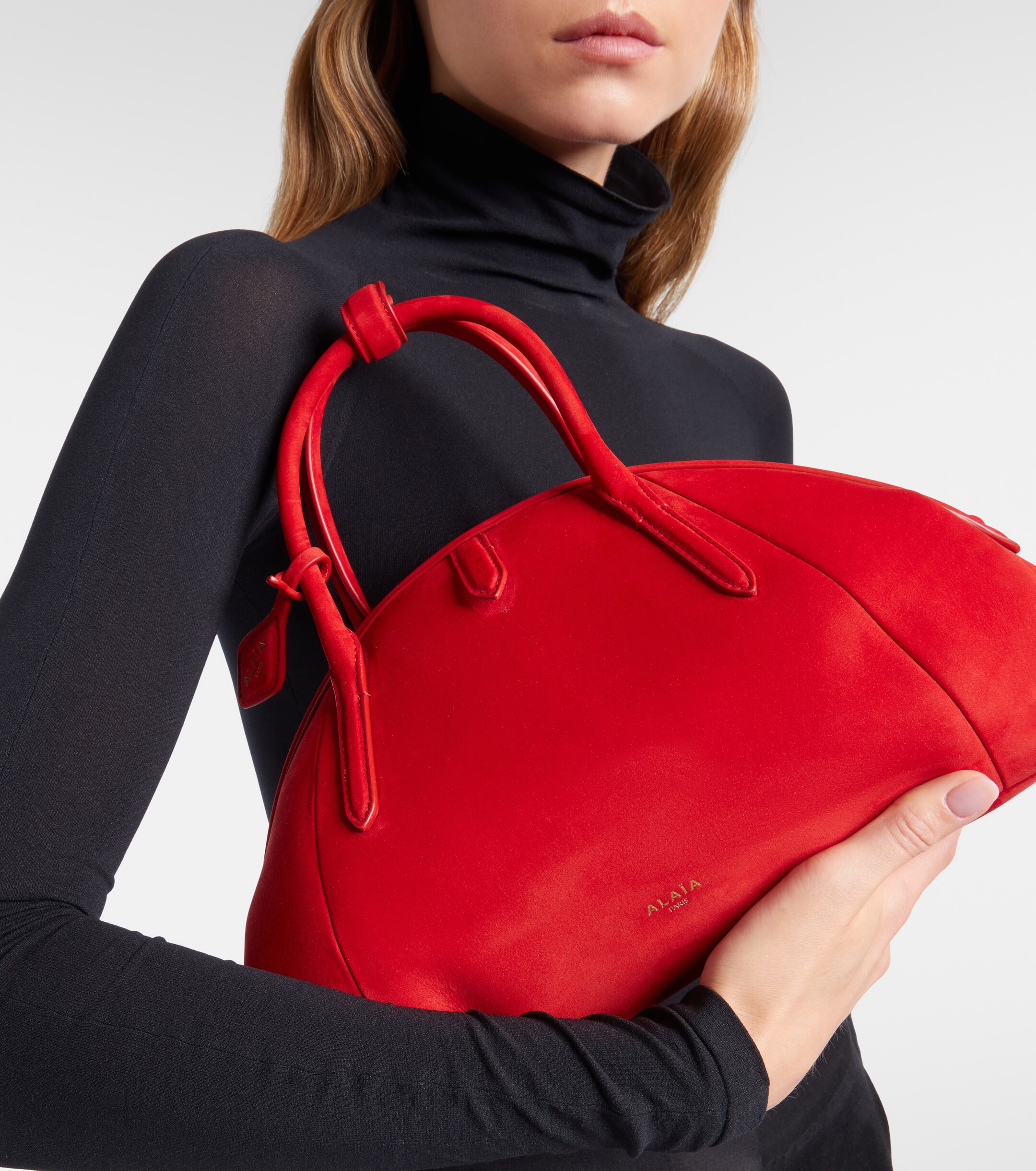 Alaïa Purse Small suede top-handle bag