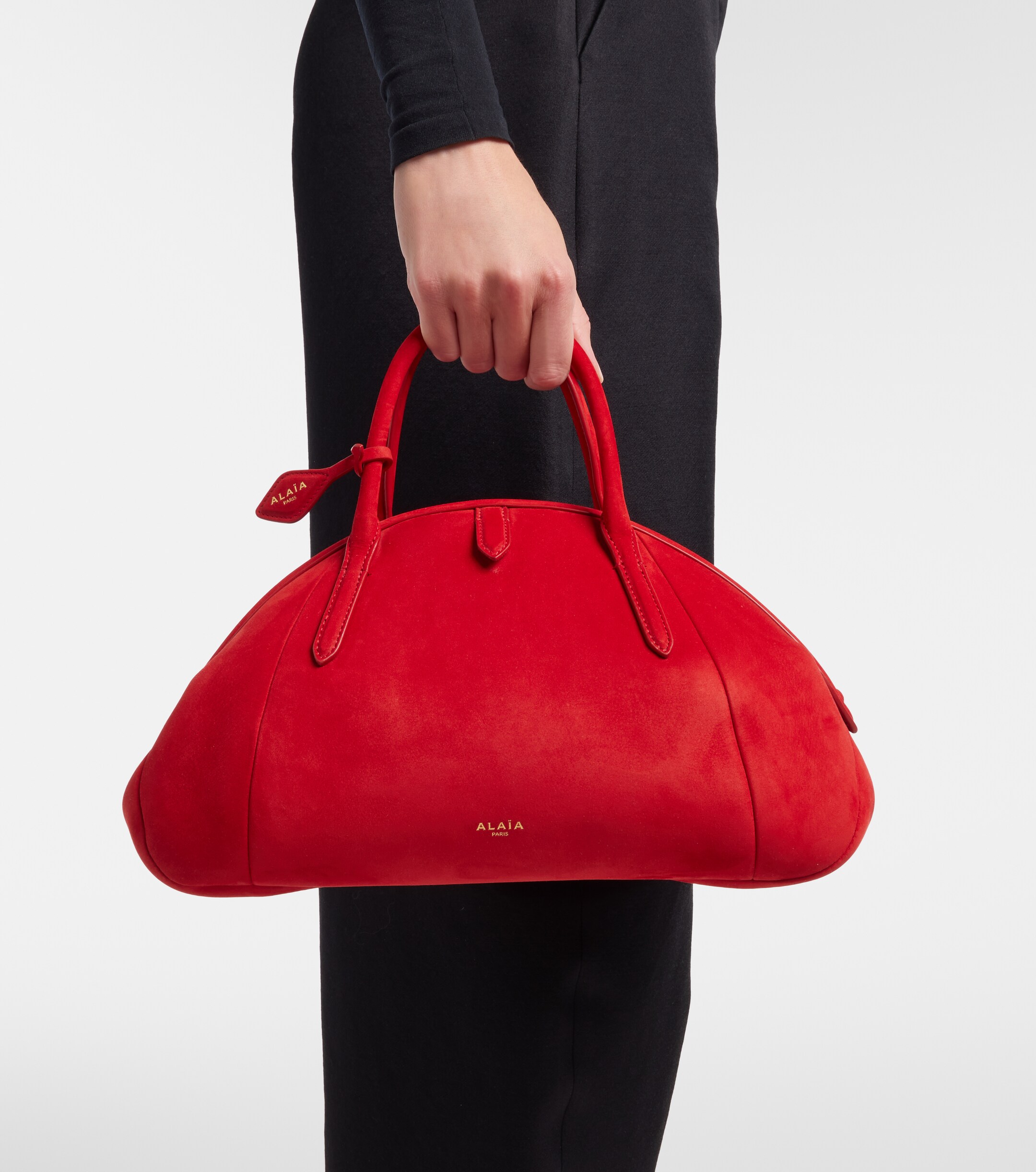 Alaïa Purse Small suede top-handle bag